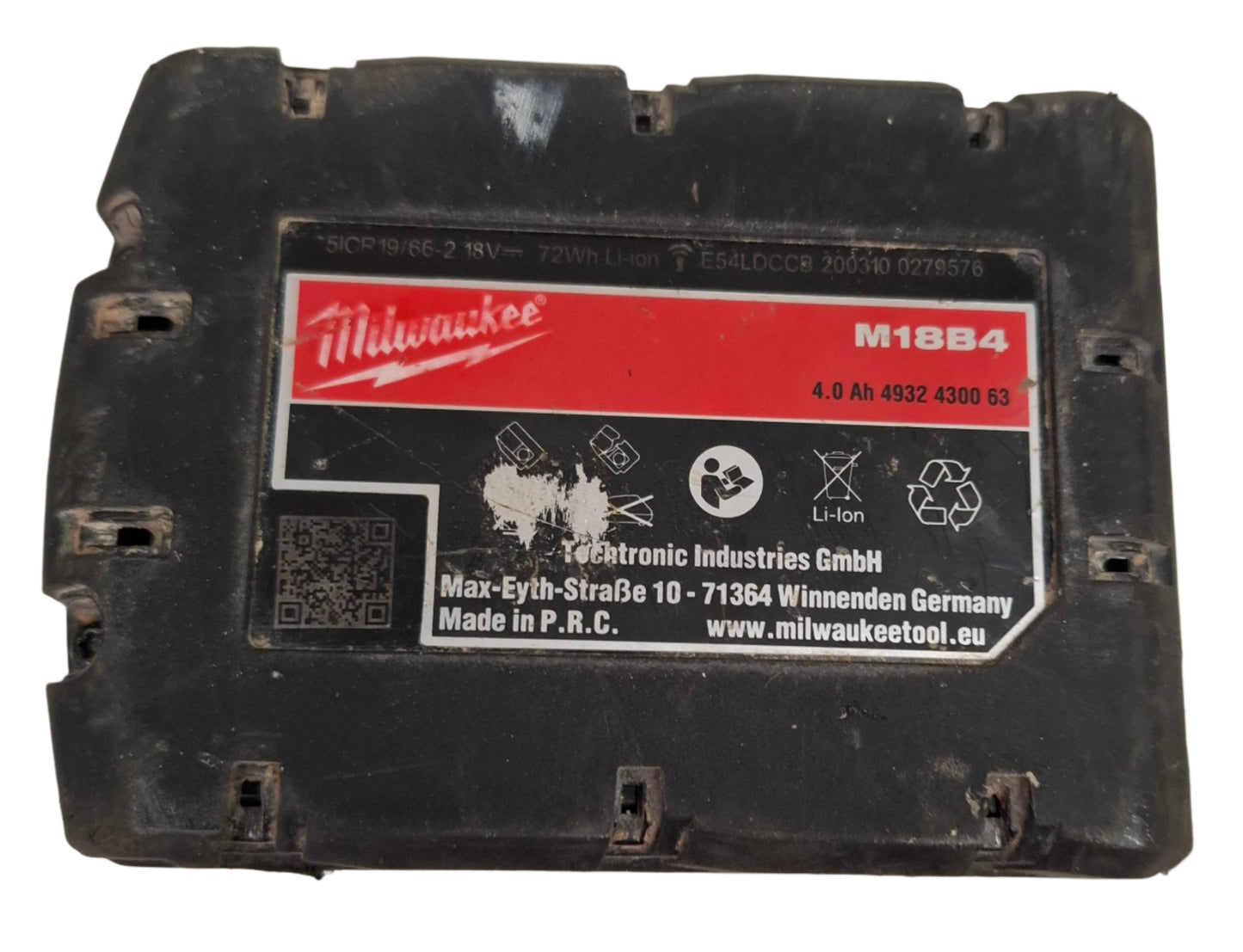 Milwaukee M18B4 18V 4Ah battery USED