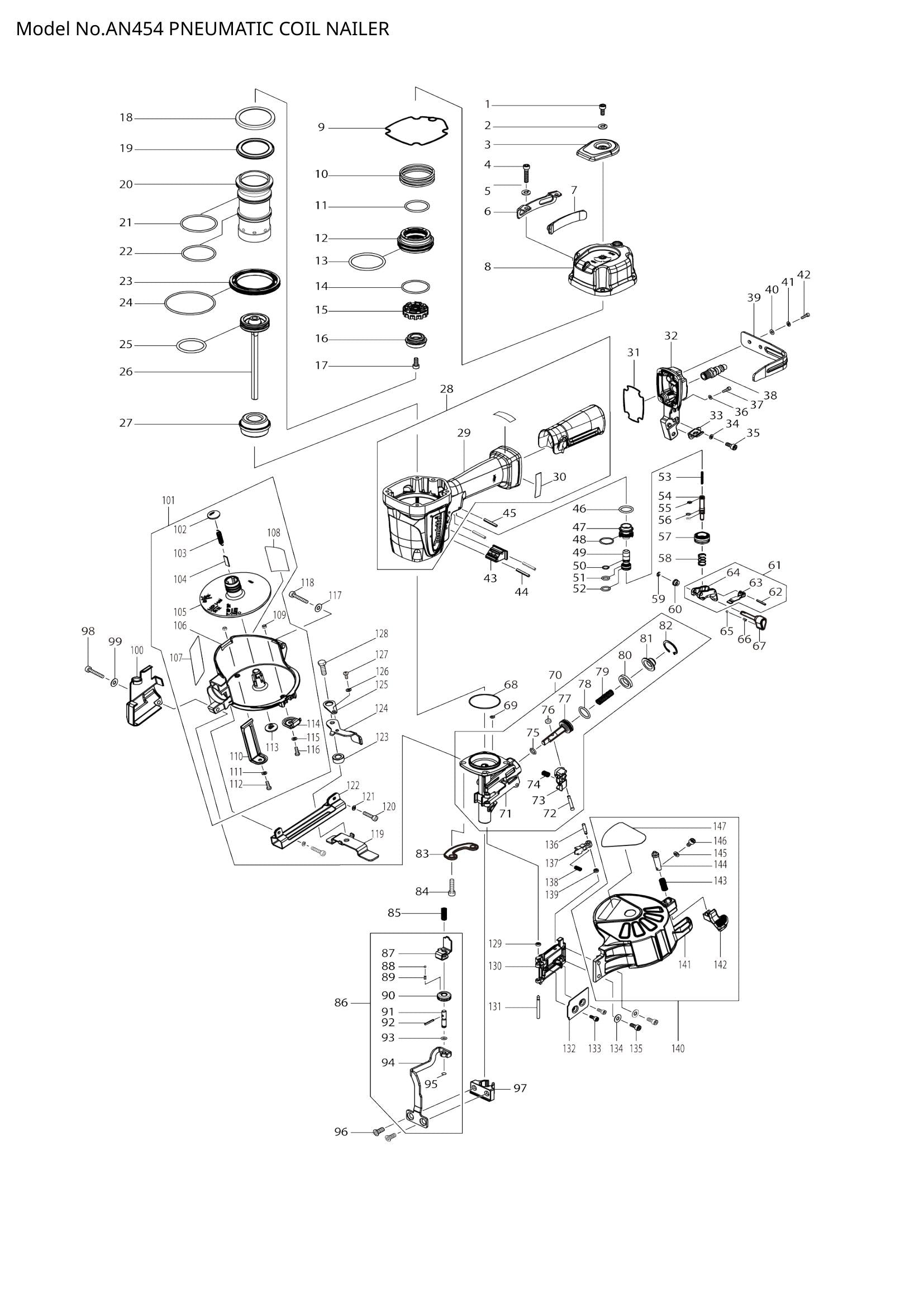 AN454 exploded view