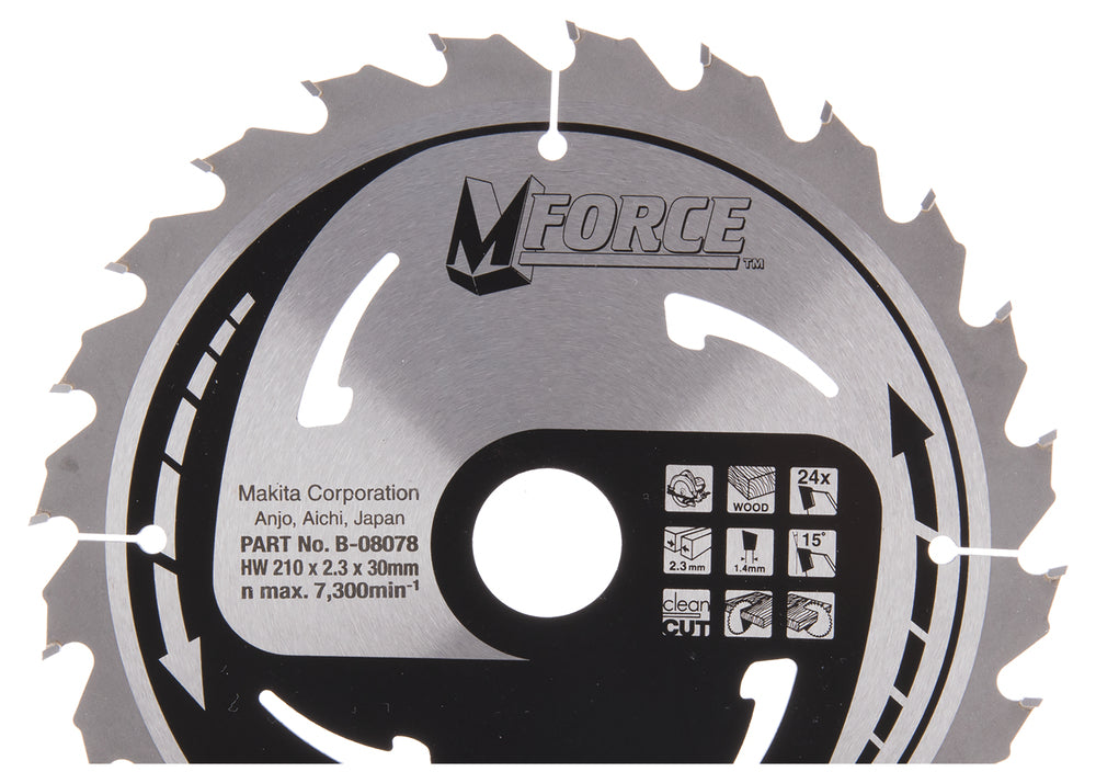 Makita B-08078 T.C.T. Sägeblatt 210X2.3X30mm 15° T24 M-FORCE