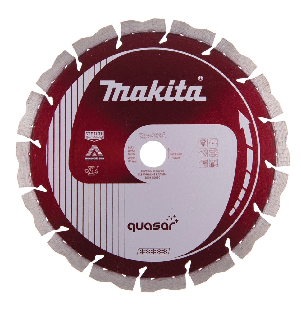 Makita B-12712 Deimantinis diskas 230 mm, Quasar Stealth, 3DDG, sausas ir šlapias