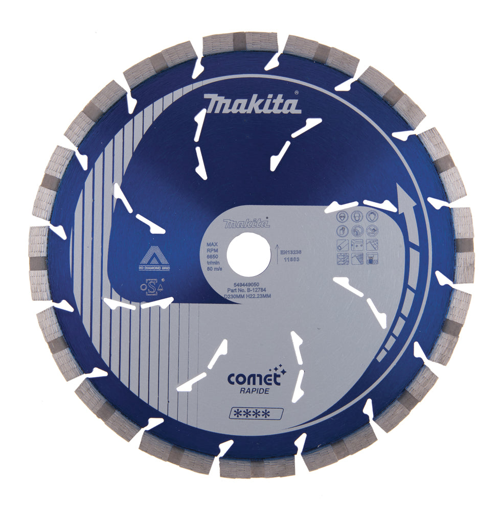 Makita B-12784 Deimantinis diskas 230 mm, Comet Rapide, 3DDG, Sausas ir drėgnas