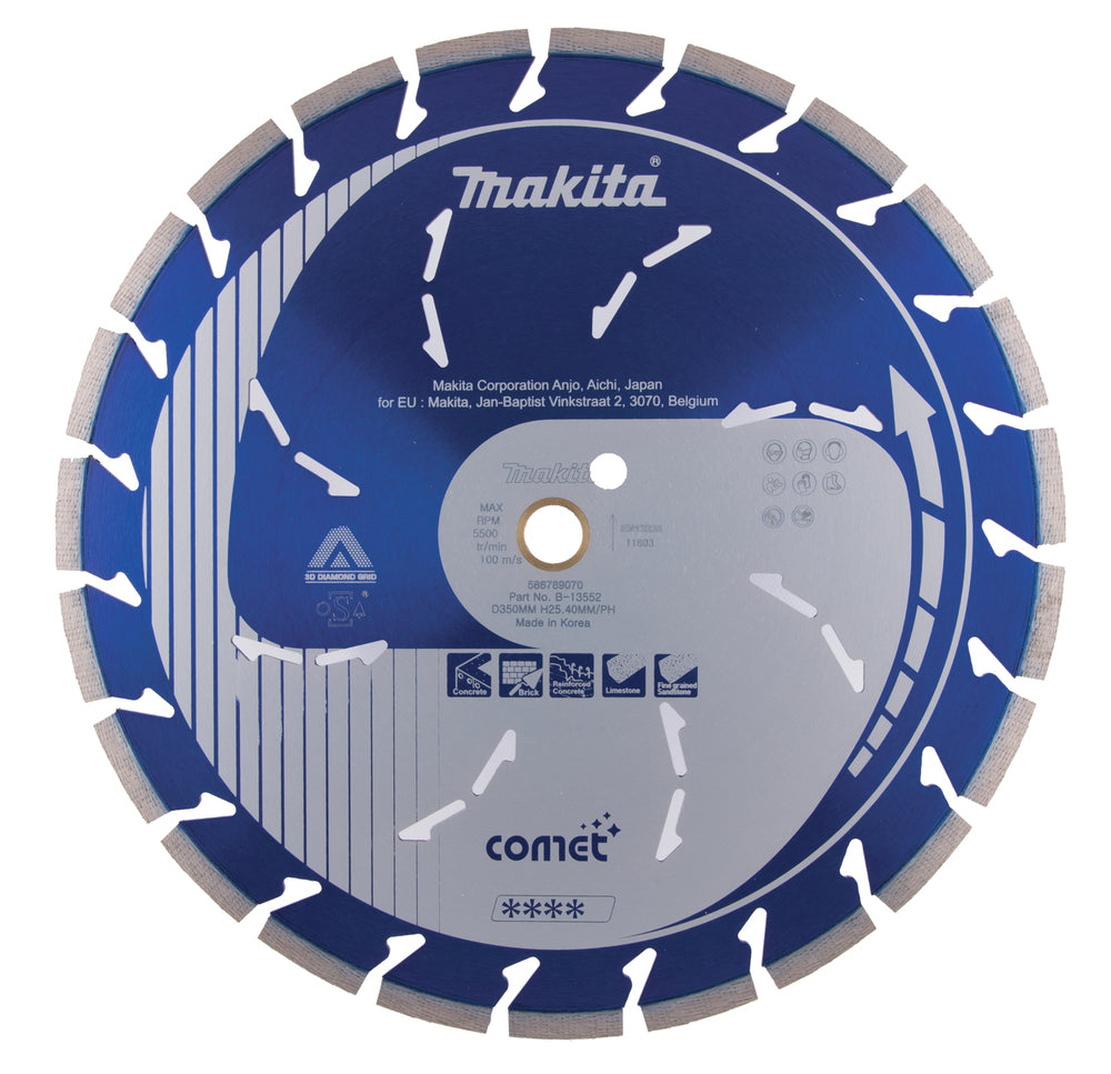 Makita B-13552 deimantinis diskas 350 mm, Comet Rapide, 3DDG, sausas ir šlapias
