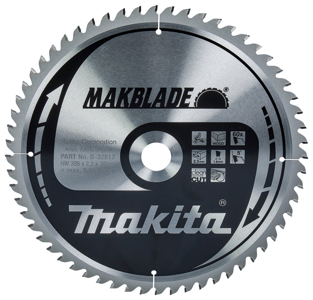 Makita B-32817 T.C.T. Sägeblatt 305X2.3X30mm 5° T60 MAKBLADE für stationäre Sägen
