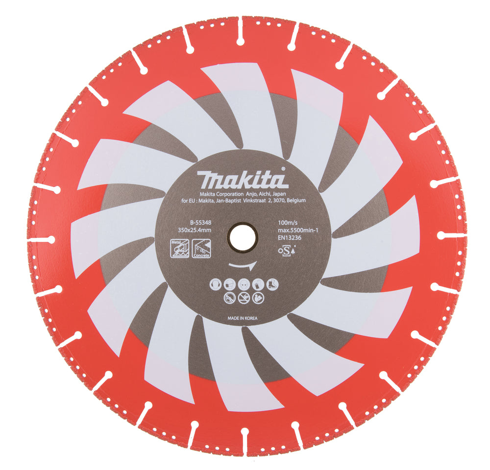 Makita B-55348 Vakuumgelötete Diamant-Trennscheibe für Rettungszwecke 355 x 25,4 mm