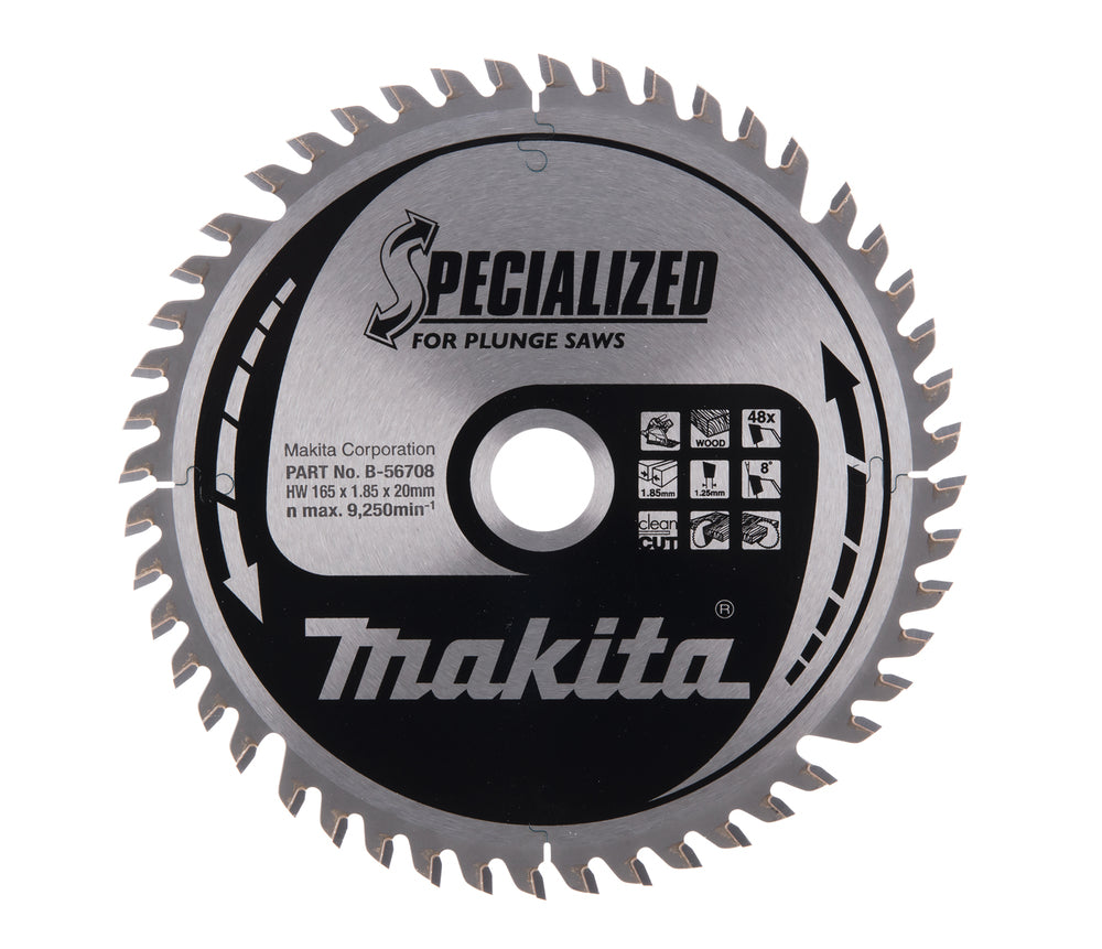 Makita B-56708 Kreissägeblatt, Specialized T.C.T., 165 x 20 mm, 48 T
