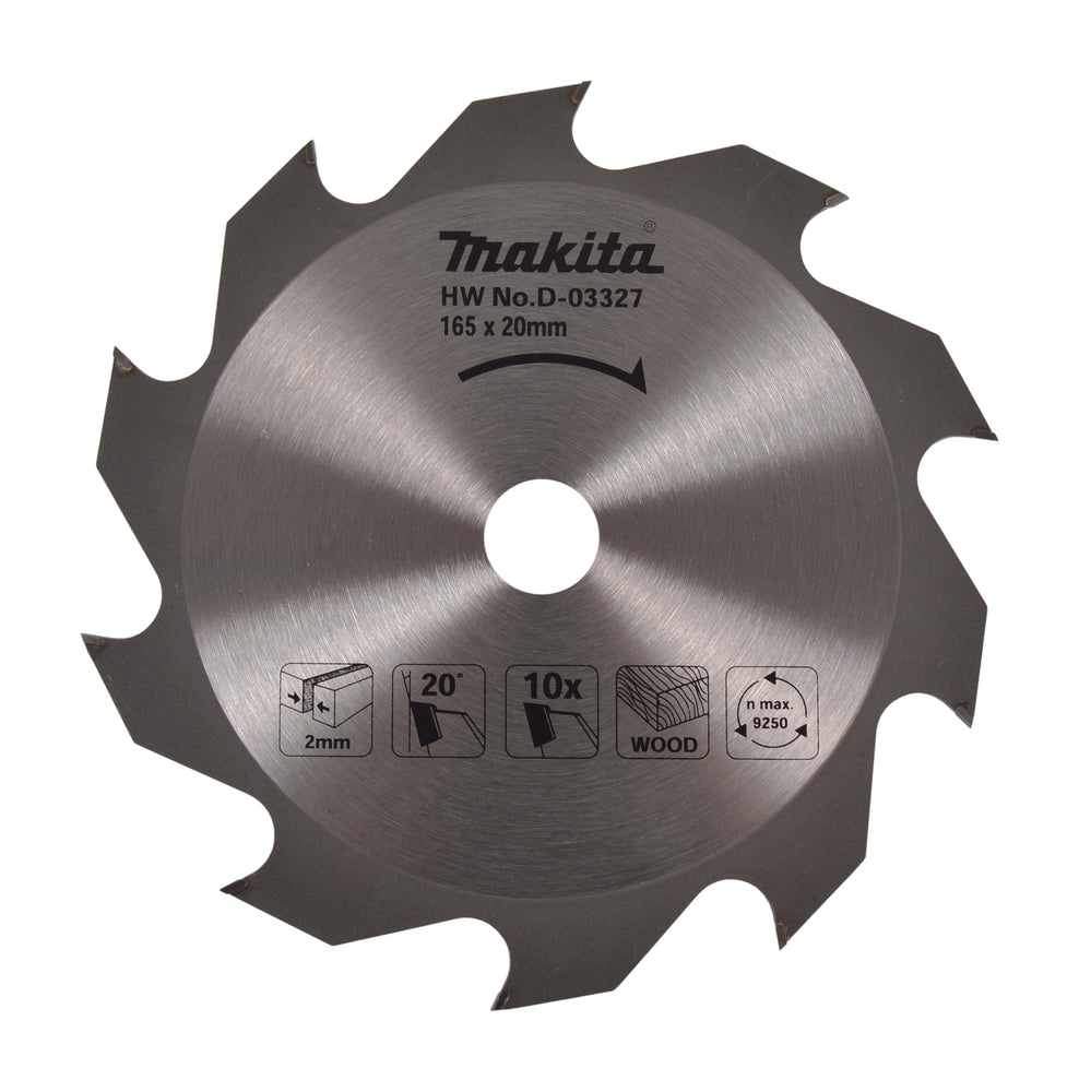Makita D-03327 T.C.T. Sägeblatt 165x2x20 mm 20° T10 Standard für Holz