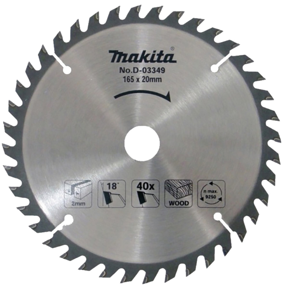Makita D-03349 T.C.T. Sägeblatt 165x2x20mm 18° Z40 Standard für Holz