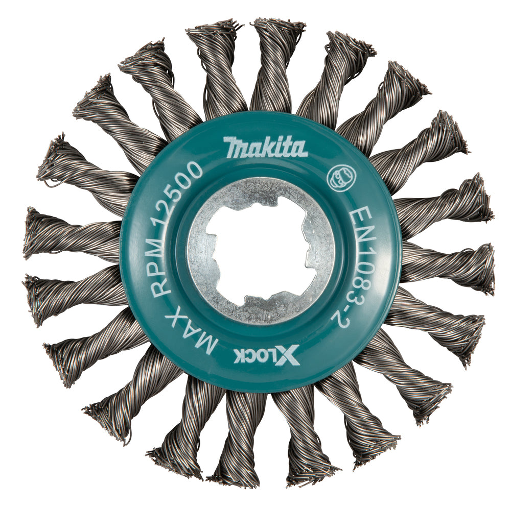 Makita D-73405 Drahtbürste, geknoteter Draht (vollständig), 115 mm, X-LOCK