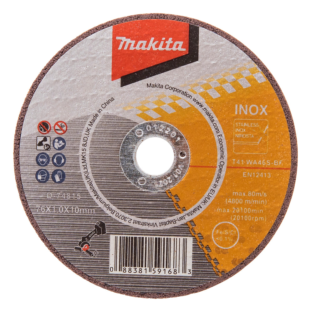 Makita D-74815-5 Trennscheibe, 76 x 10 mm, 5 Stück