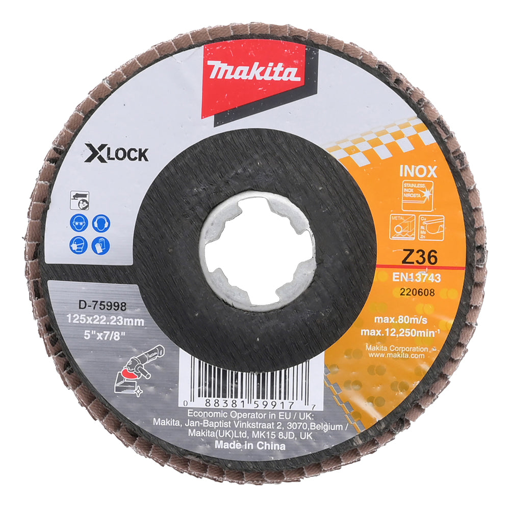 Makita D-75998 Fächerscheibe für X-Lock Winkelschleifer 125 mm Z36