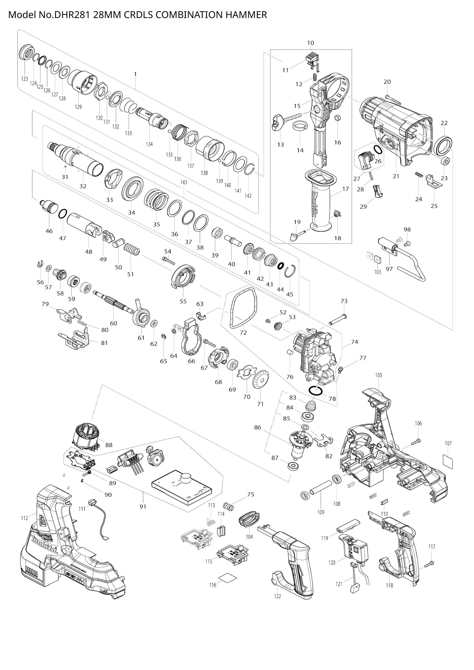DHR281 exploded view