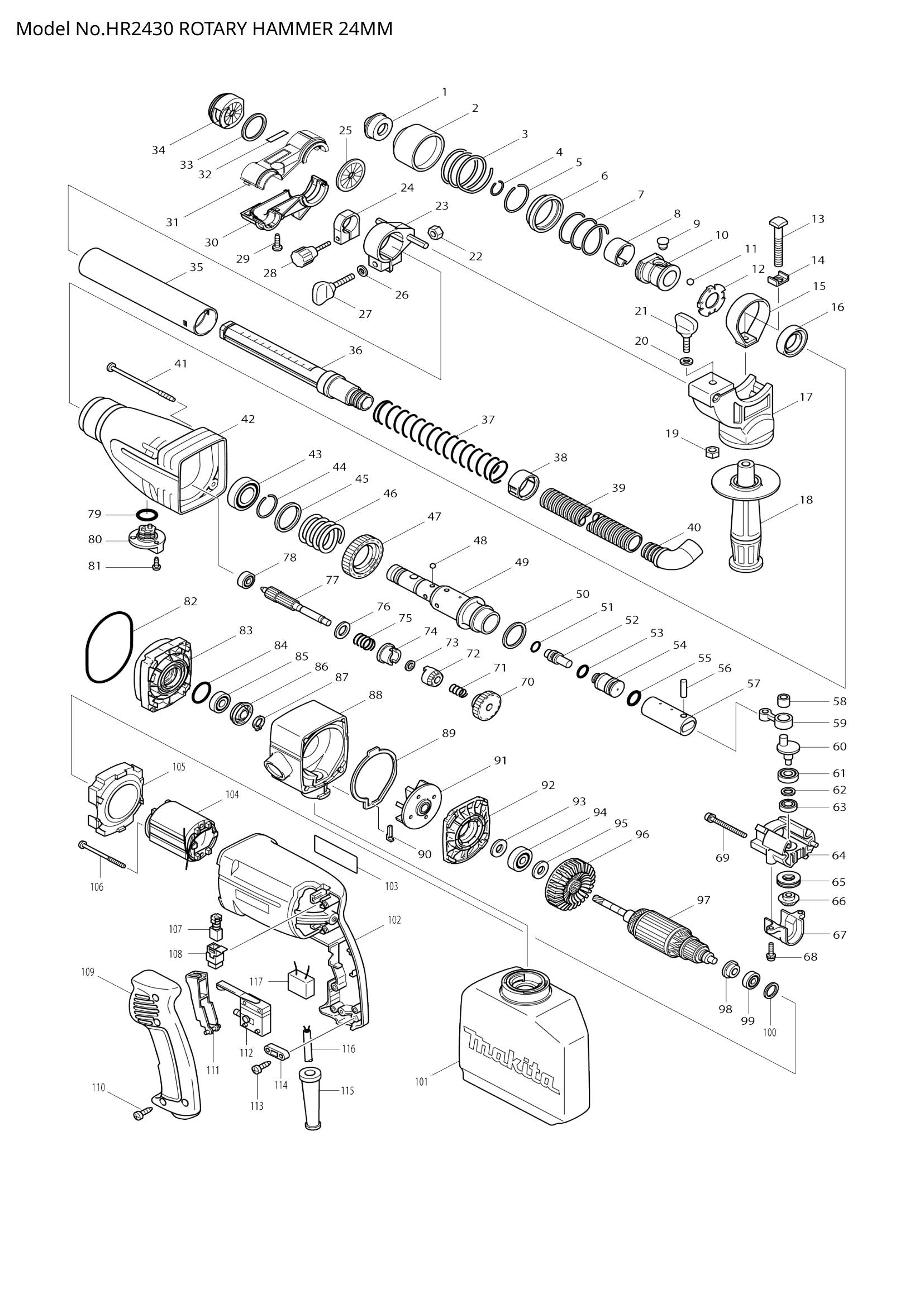HR2430 exploded view