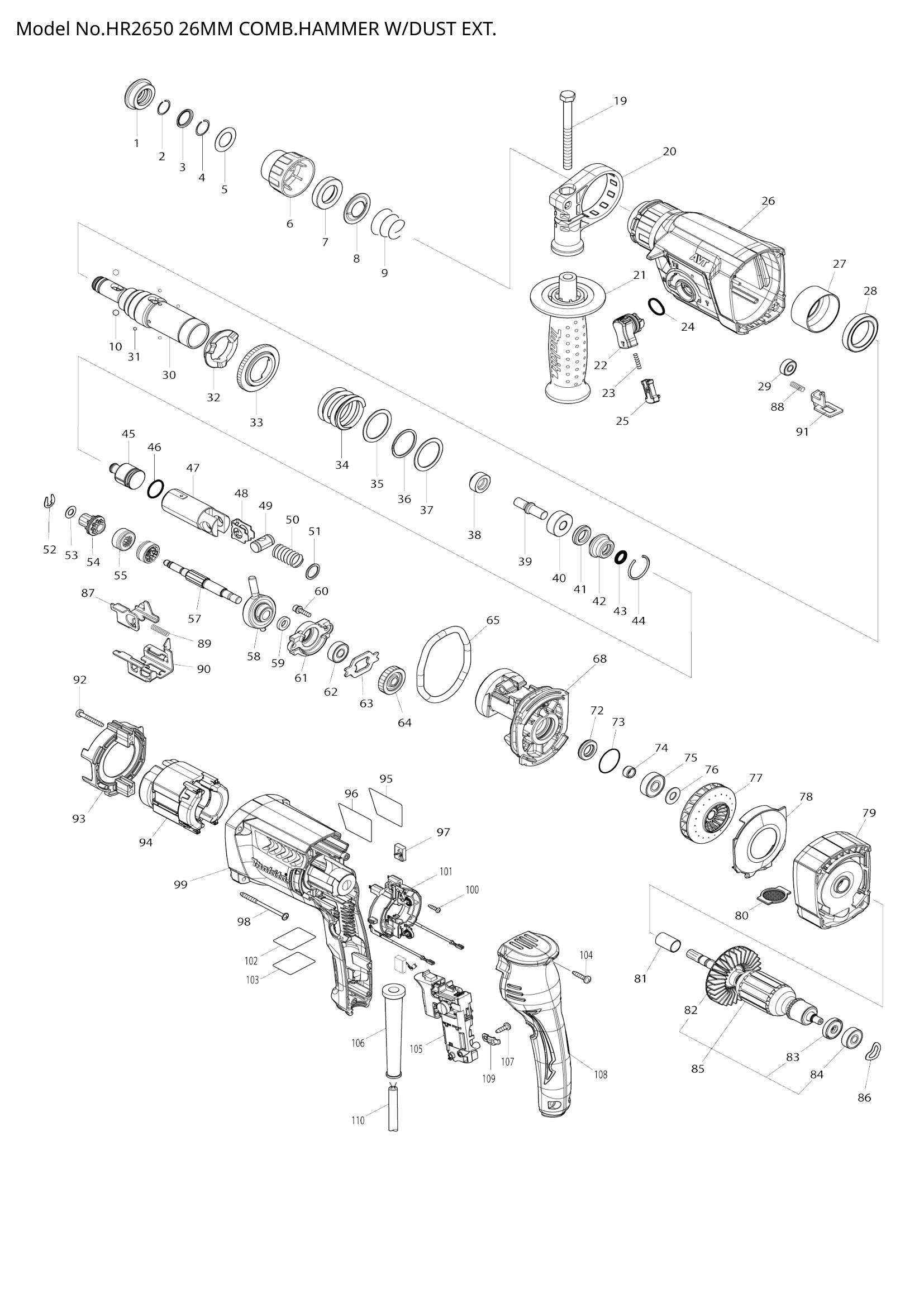 HR2650 exploded view