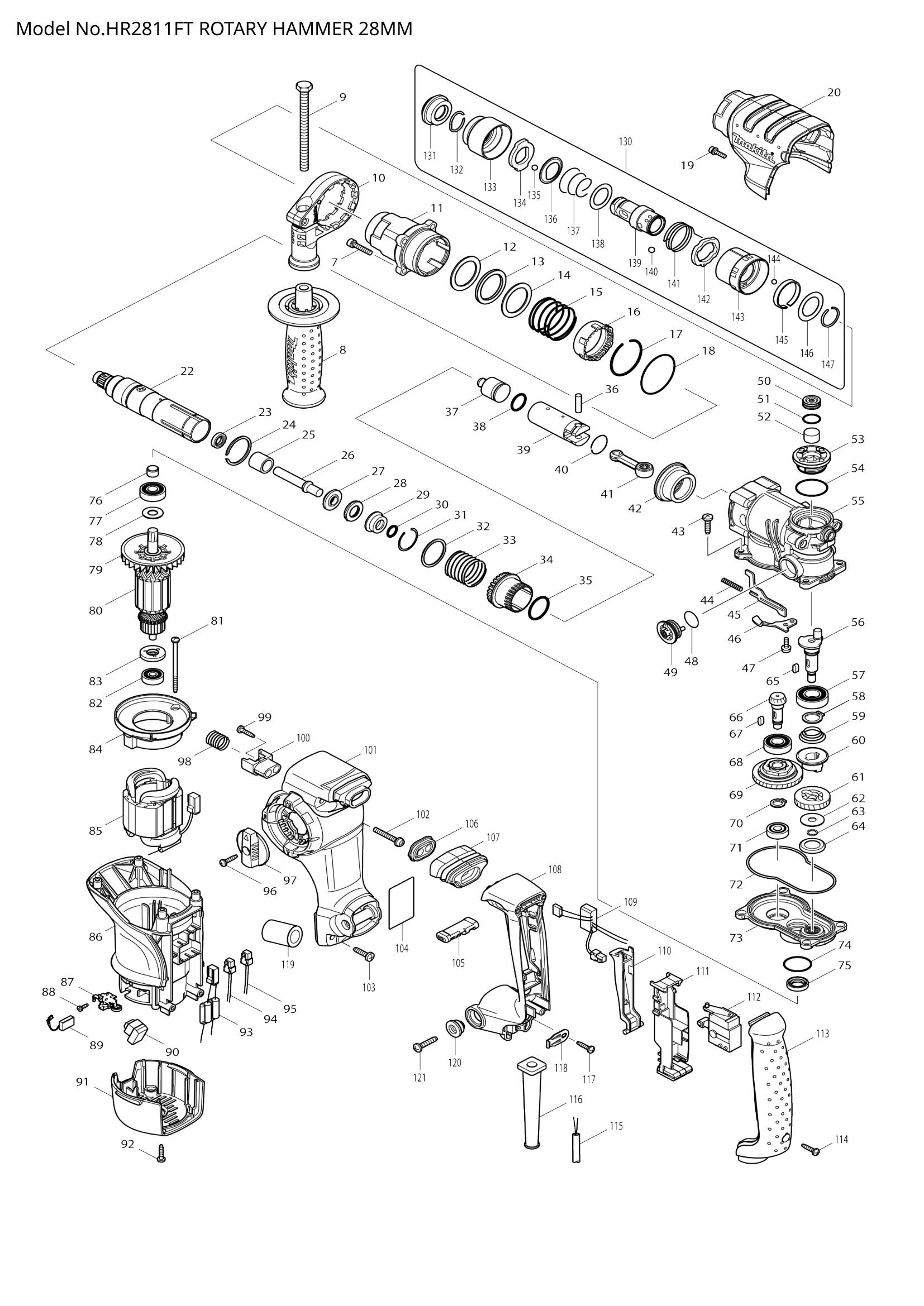 HR2811FT exploded view