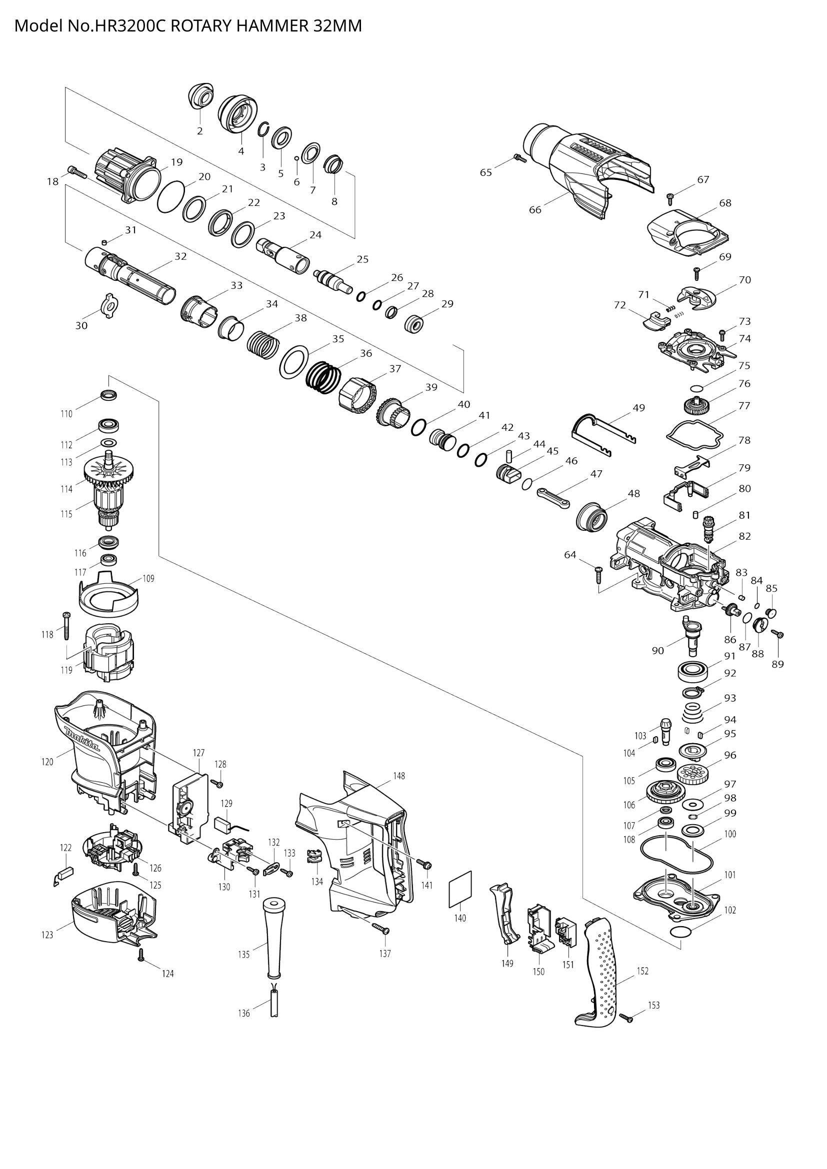 HR3200C exploded view