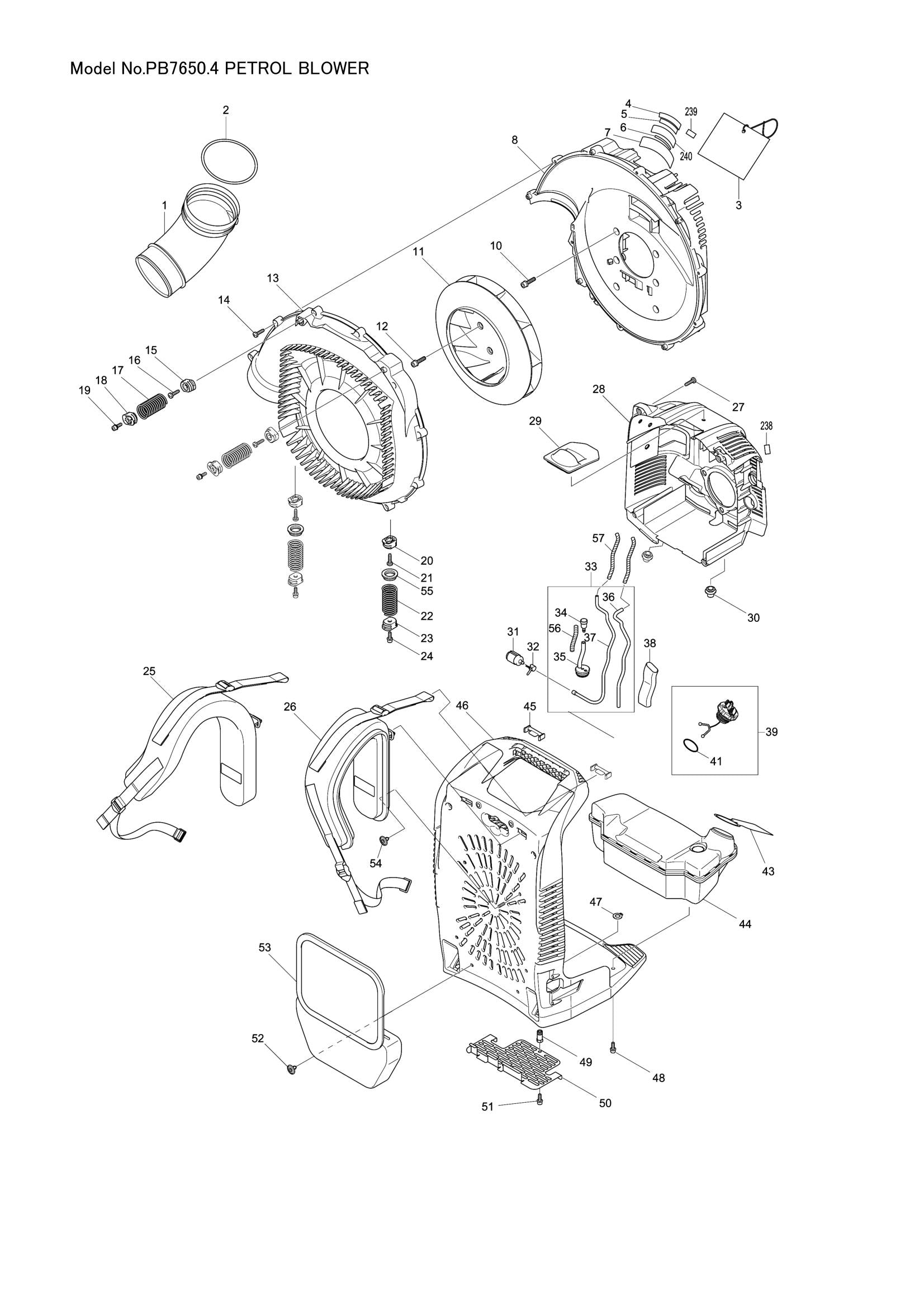 PB7650 exploded view