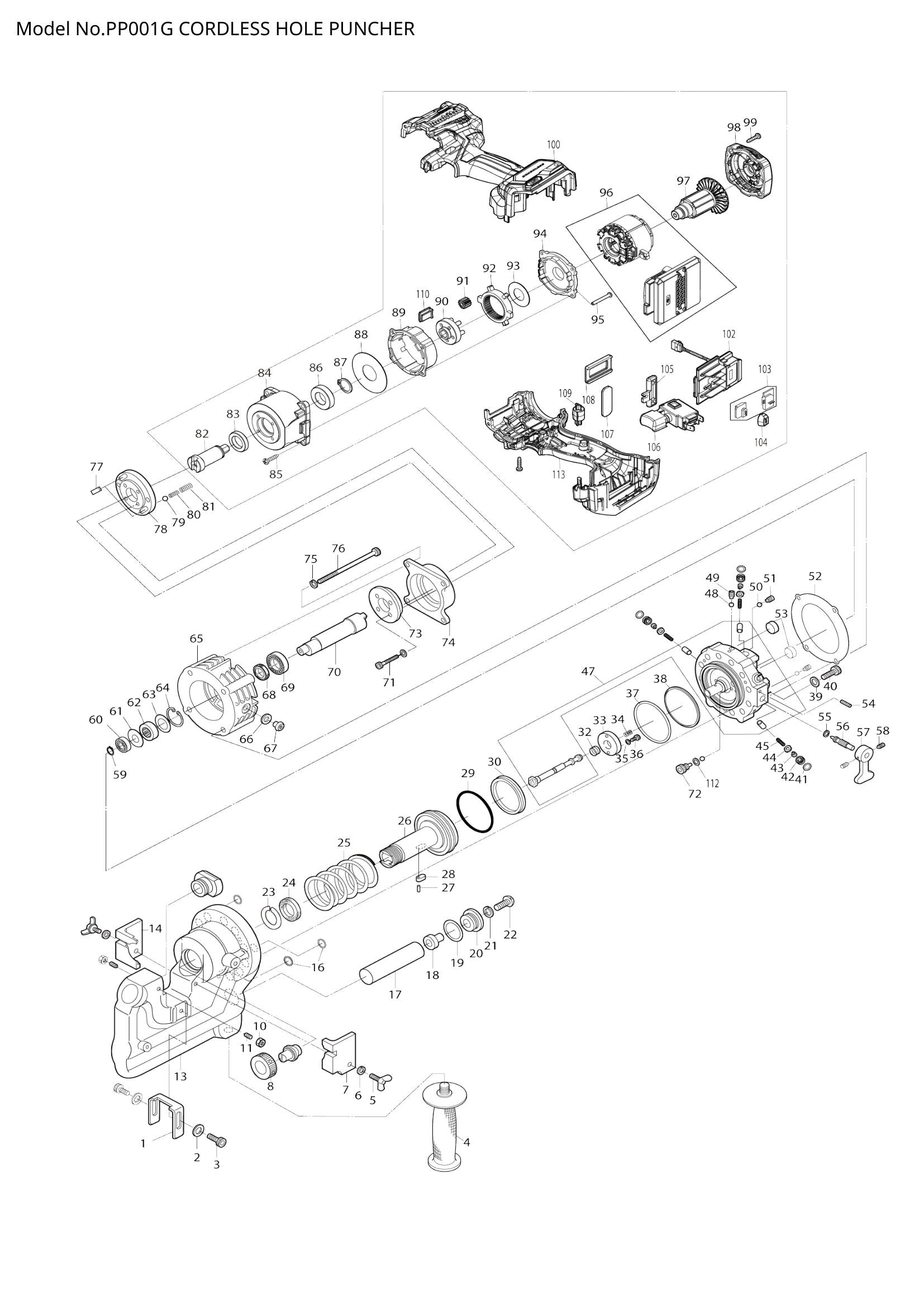 PP001G exploded view