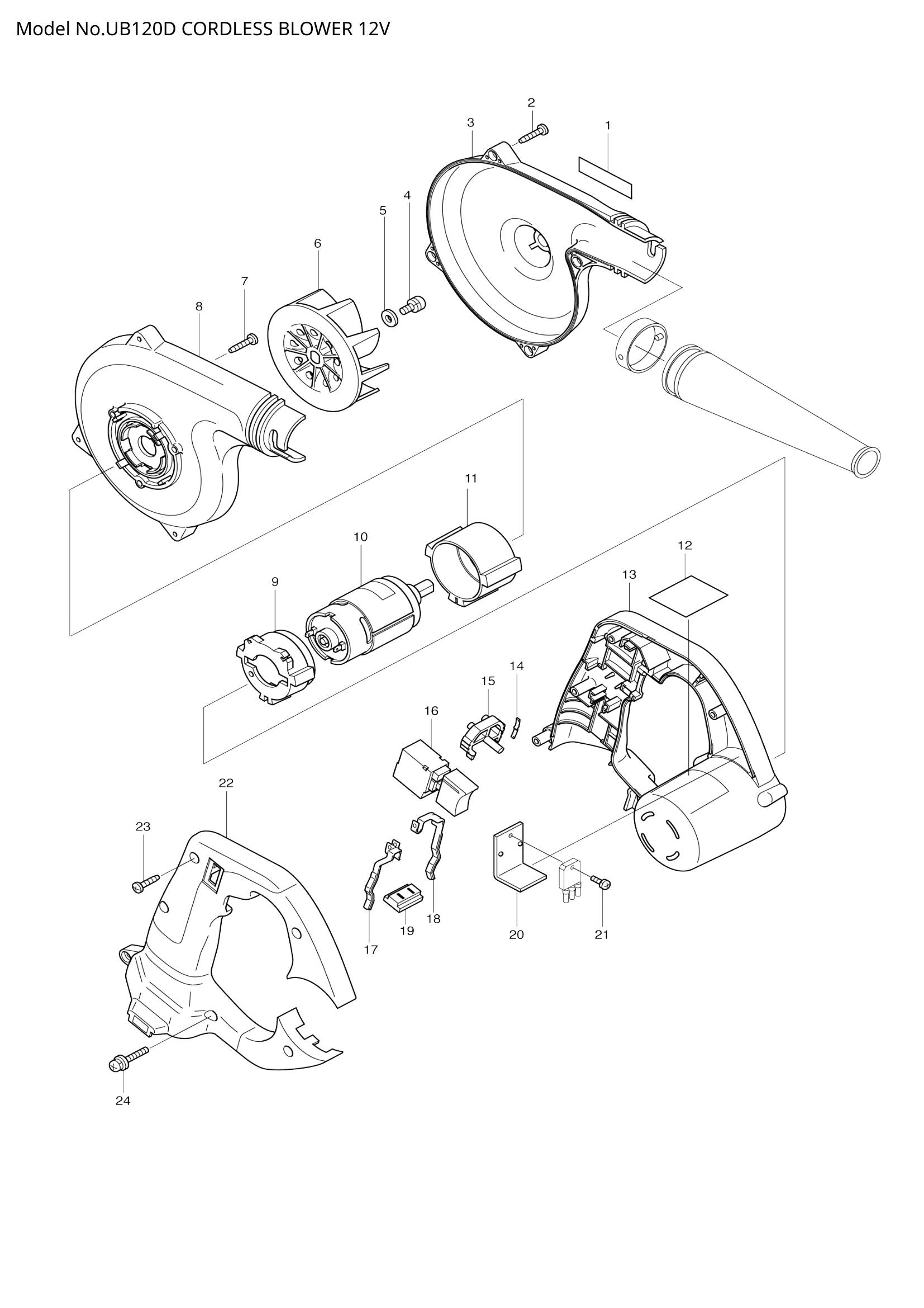UB120D exploded view