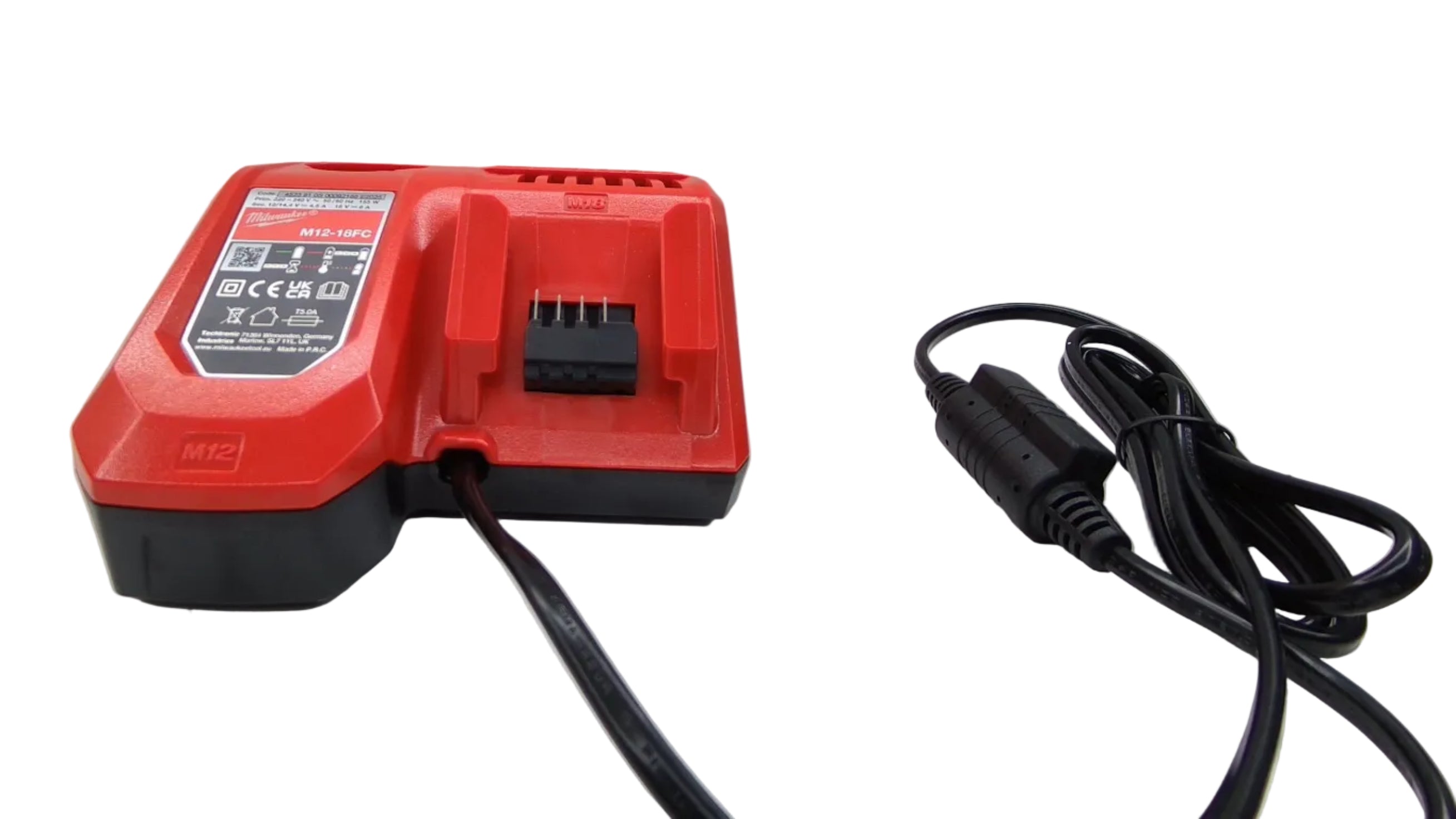 Milwaukee M12-18FC rapidcharge greito krovimo kroviklis M18 ir M12 akumuliatoriams su UK kištuku