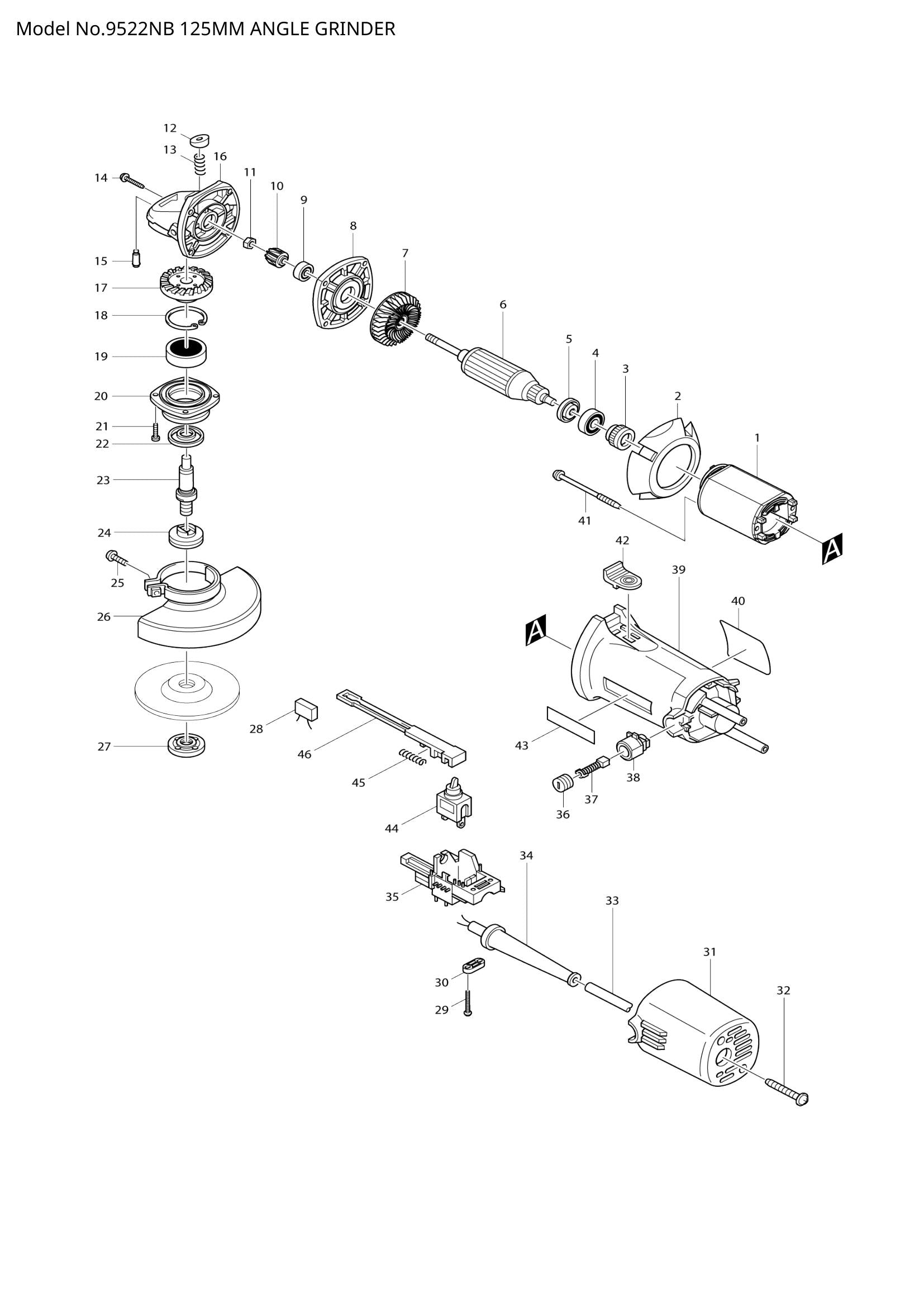 9522NB exploded view