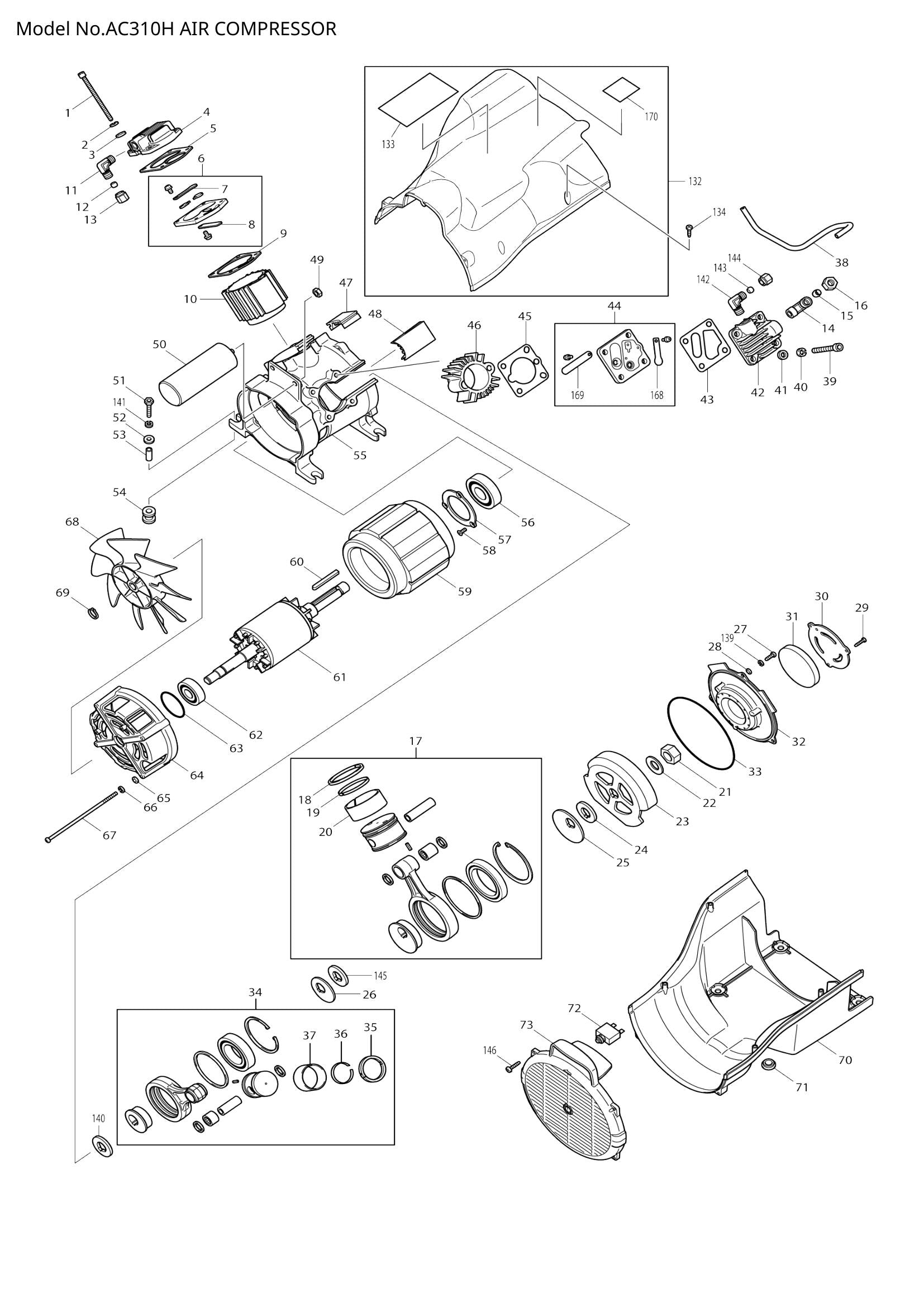 AC310H exploded view