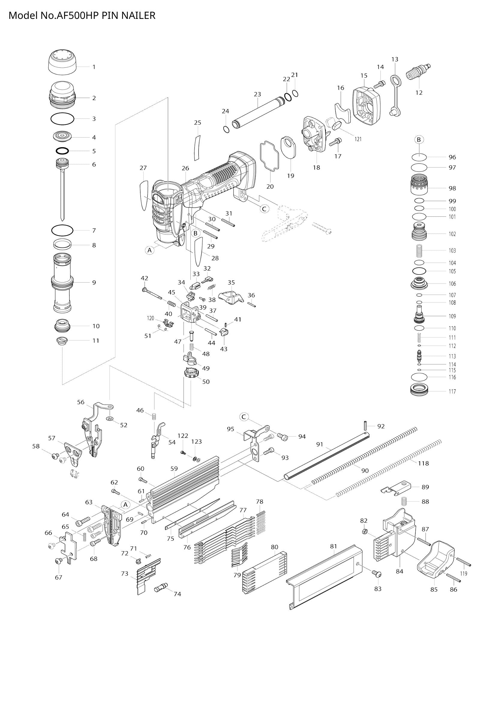 AF500HP exploded view