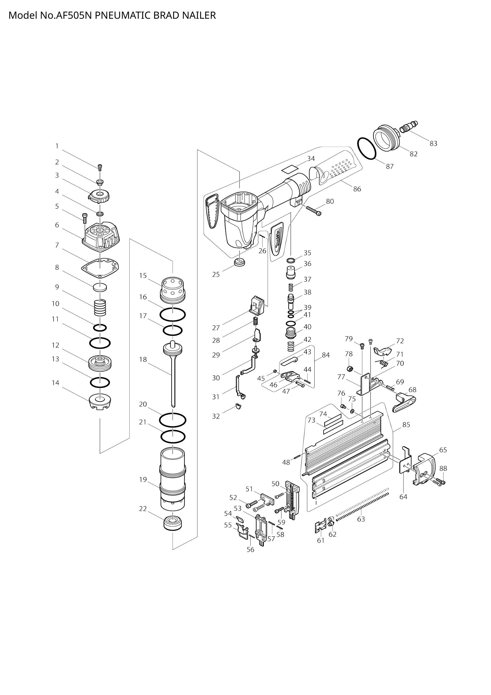 AF505N exploded view