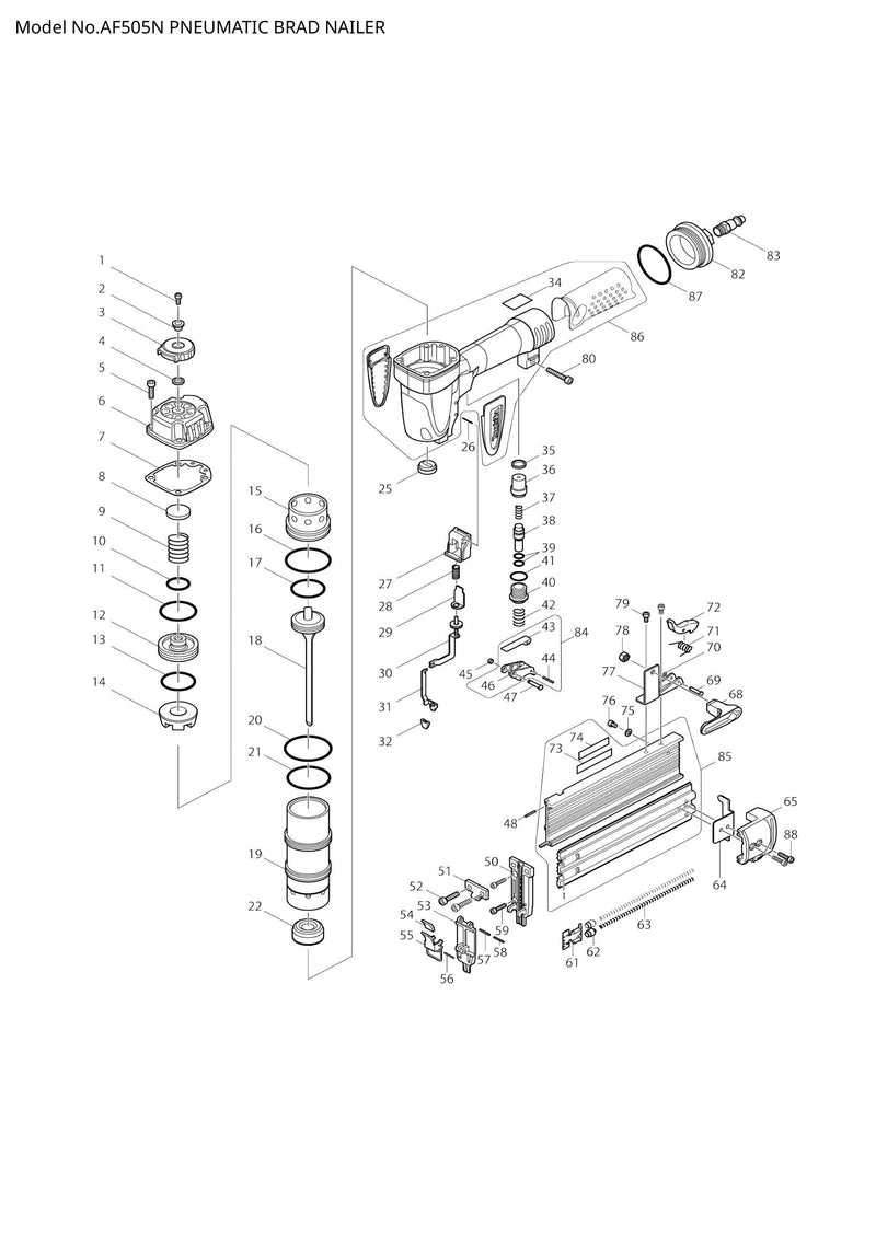 AF505N exploded view