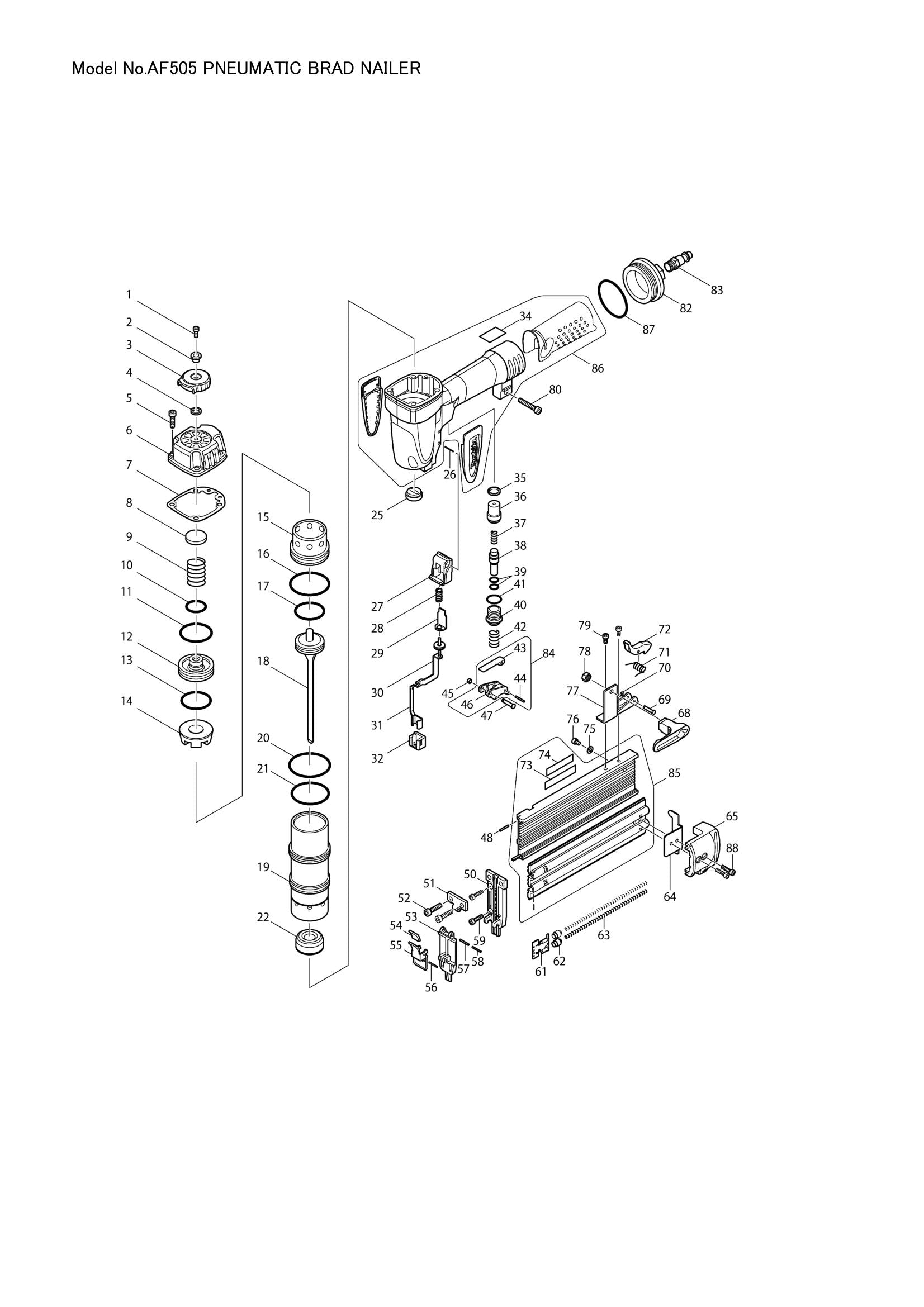 AF505 exploded view