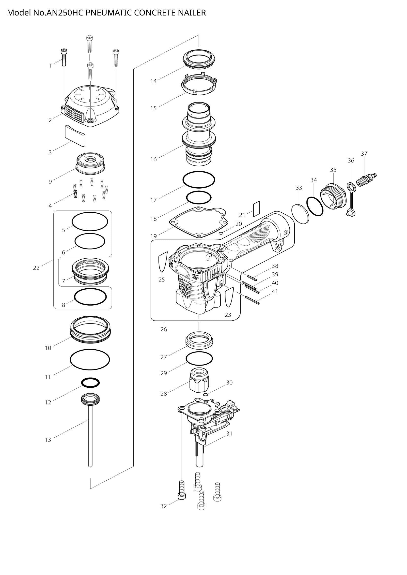 AN250HC exploded view