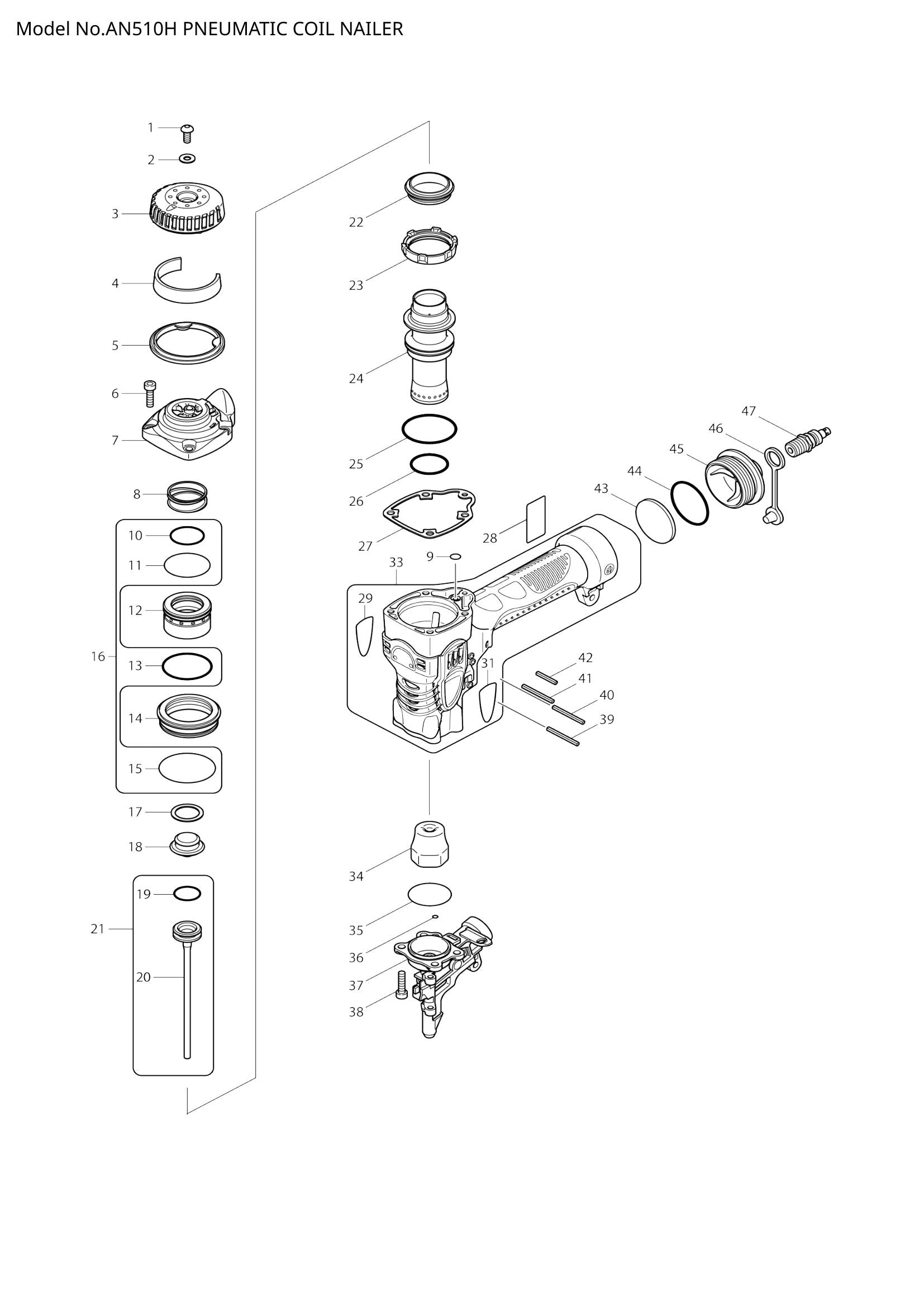 AN510H exploded view