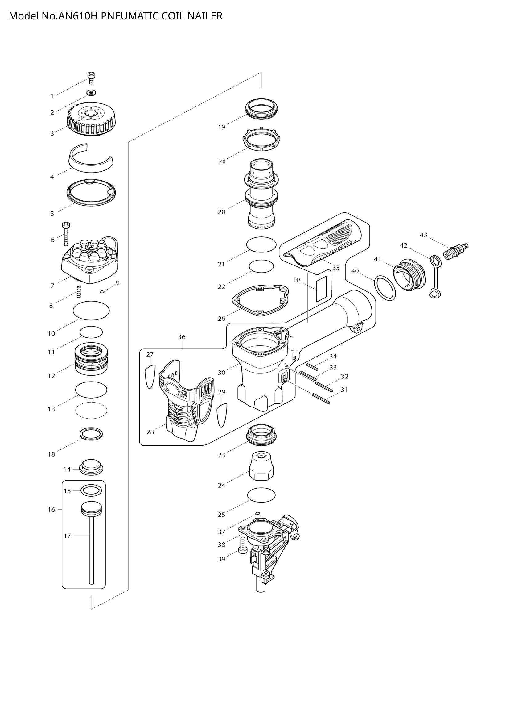 AN610H exploded view