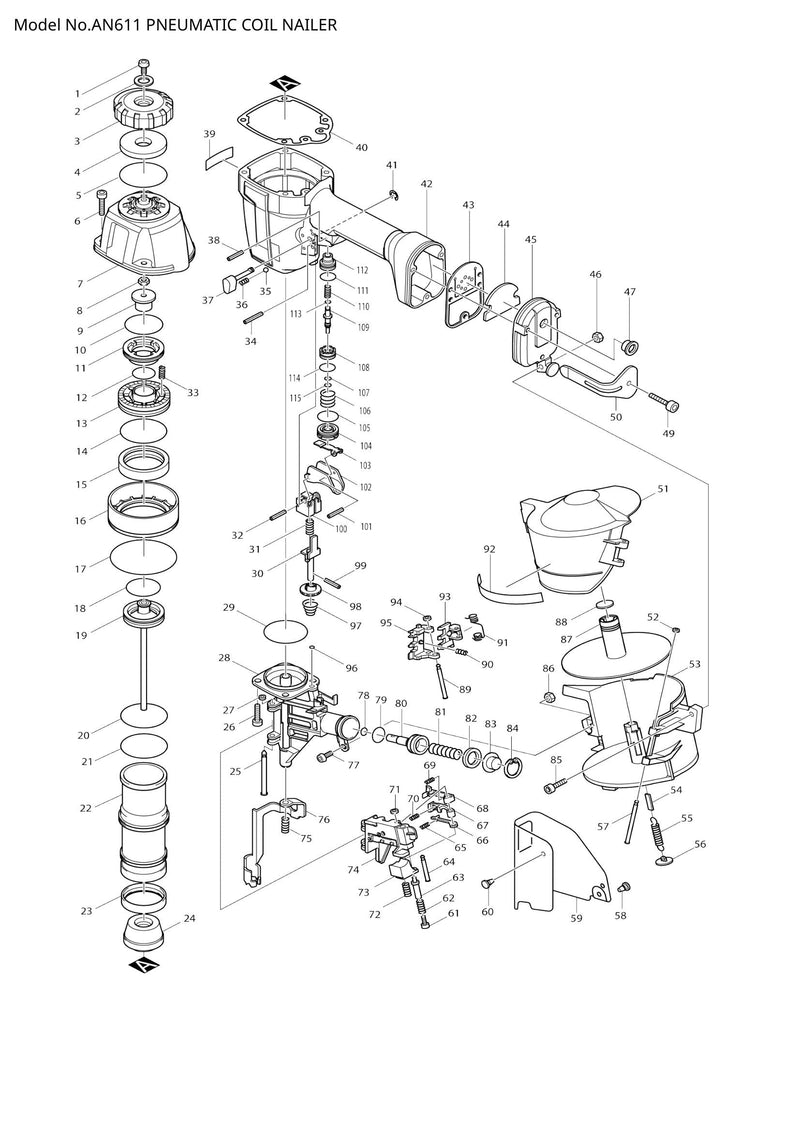 AN611 exploded view