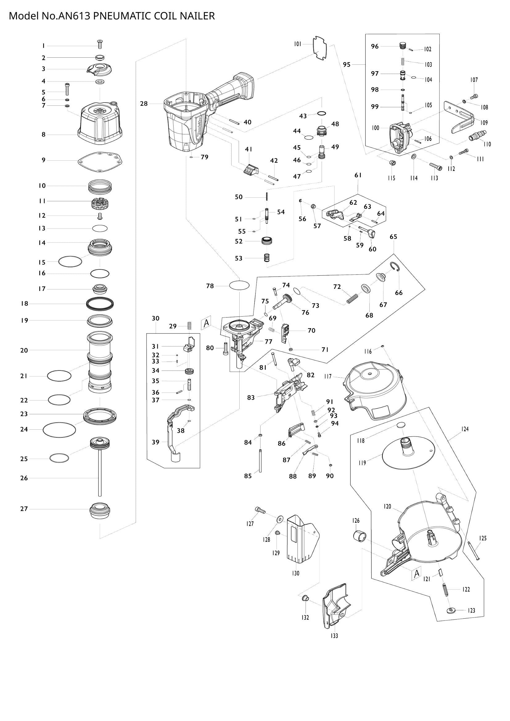 AN613 exploded view