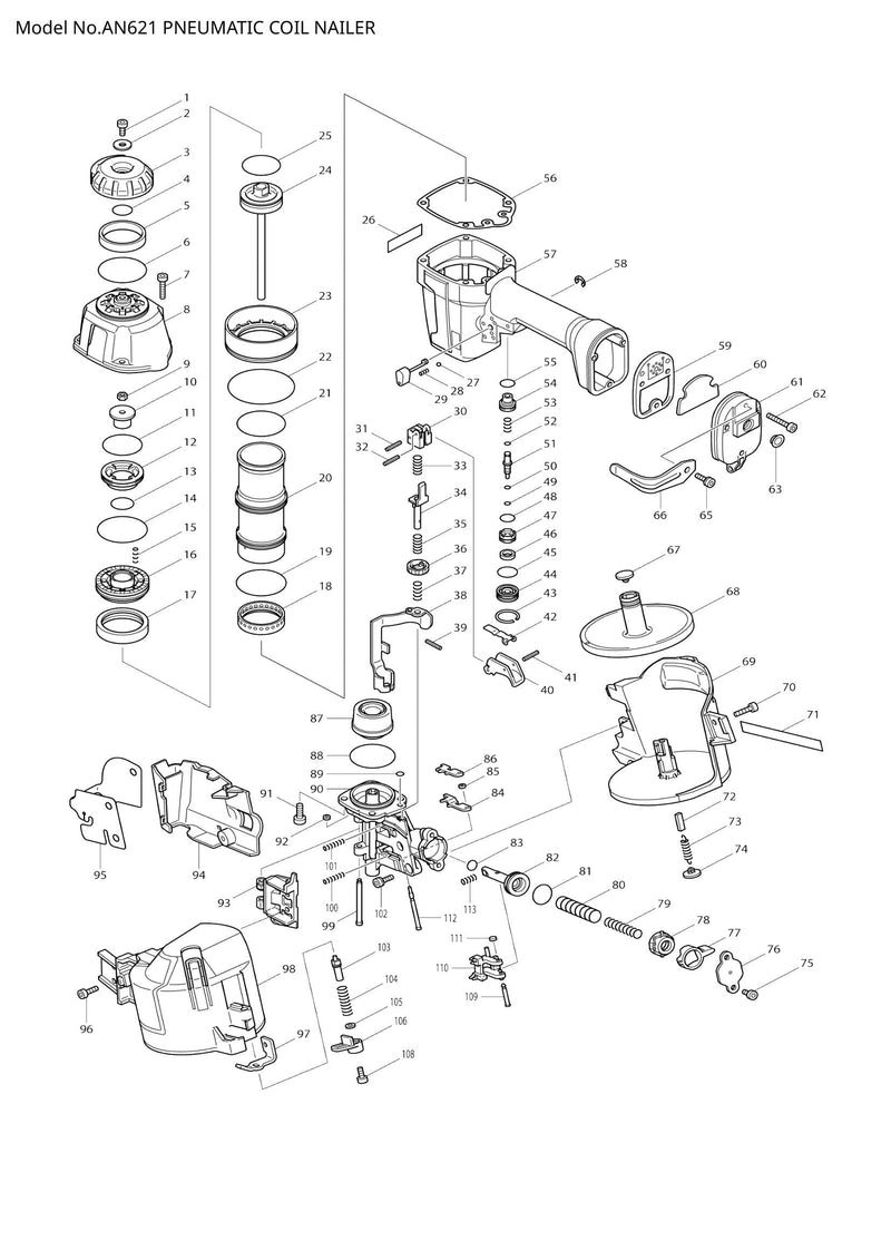 AN621 exploded view