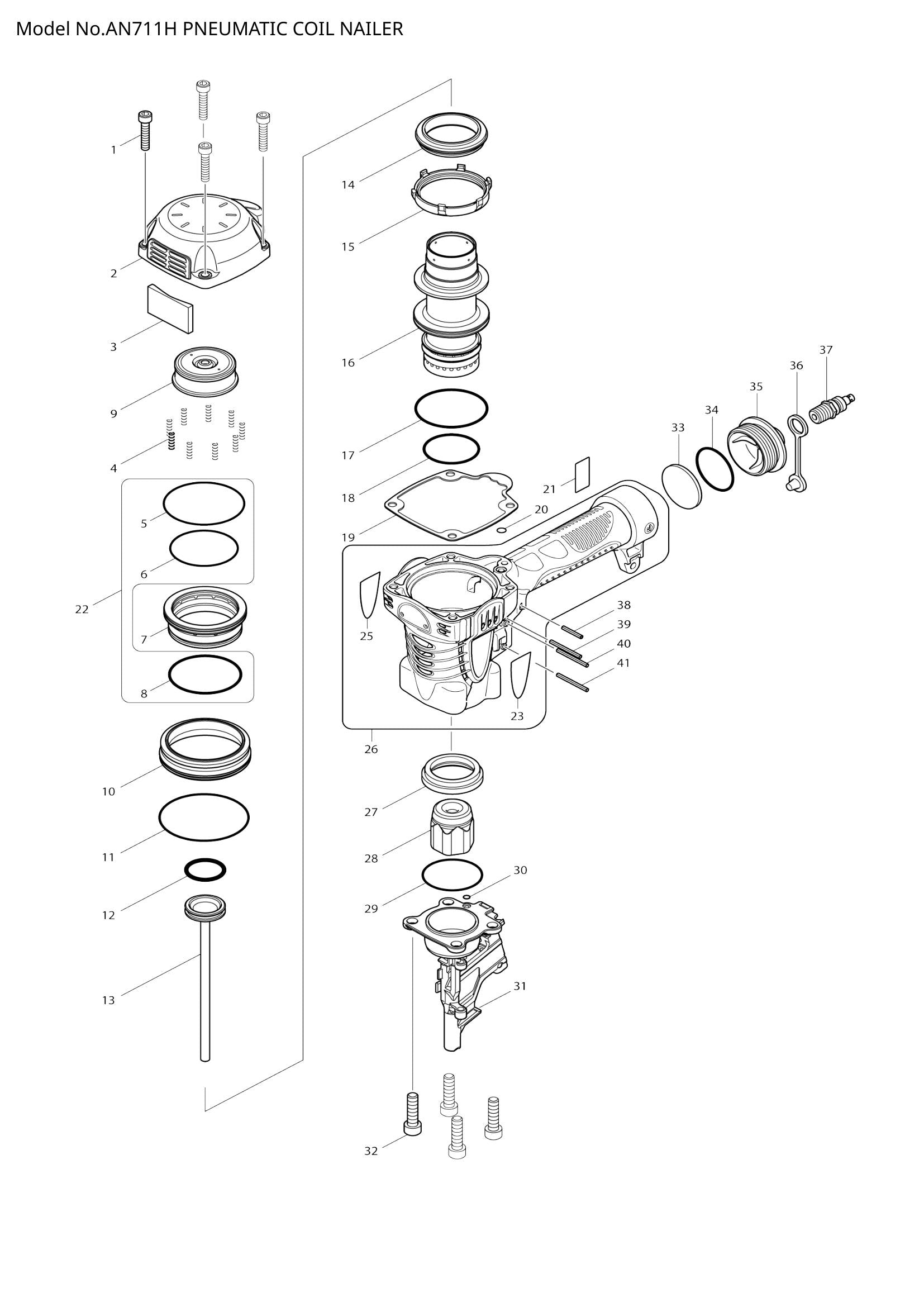 AN711H exploded view