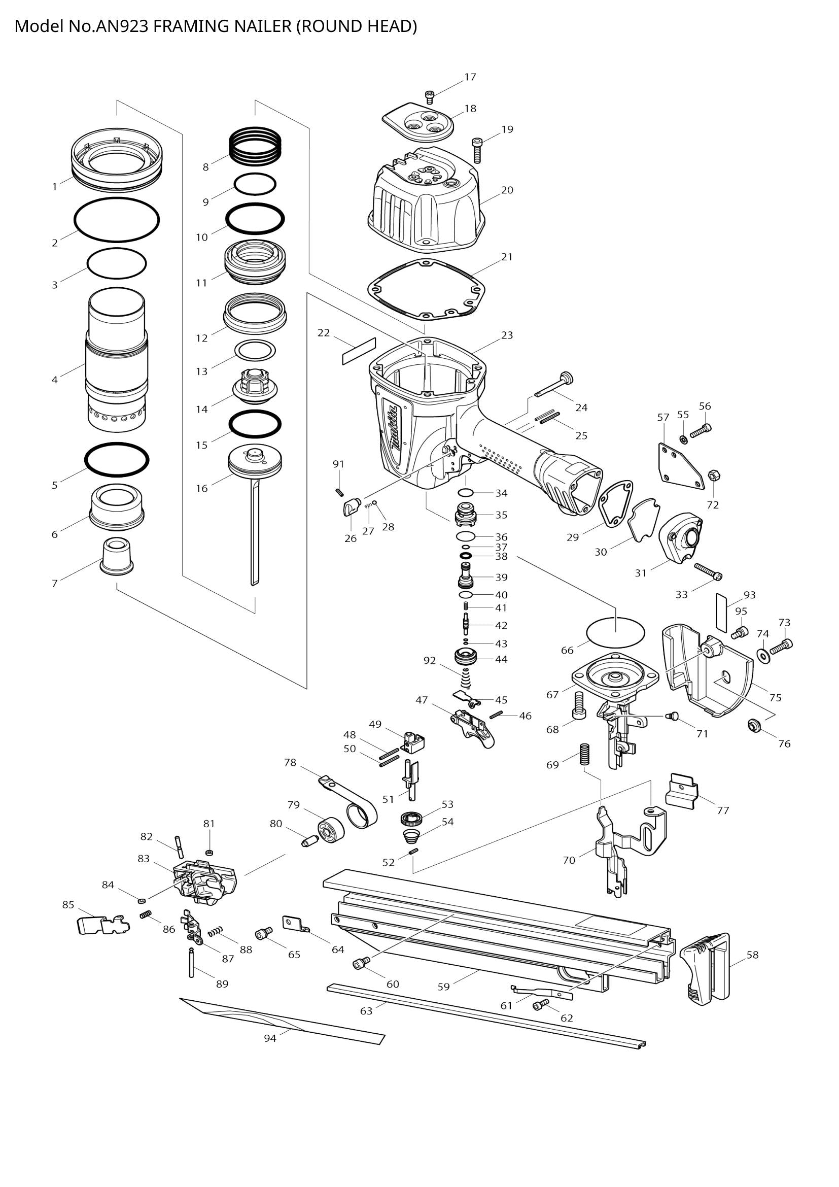 AN923 exploded view