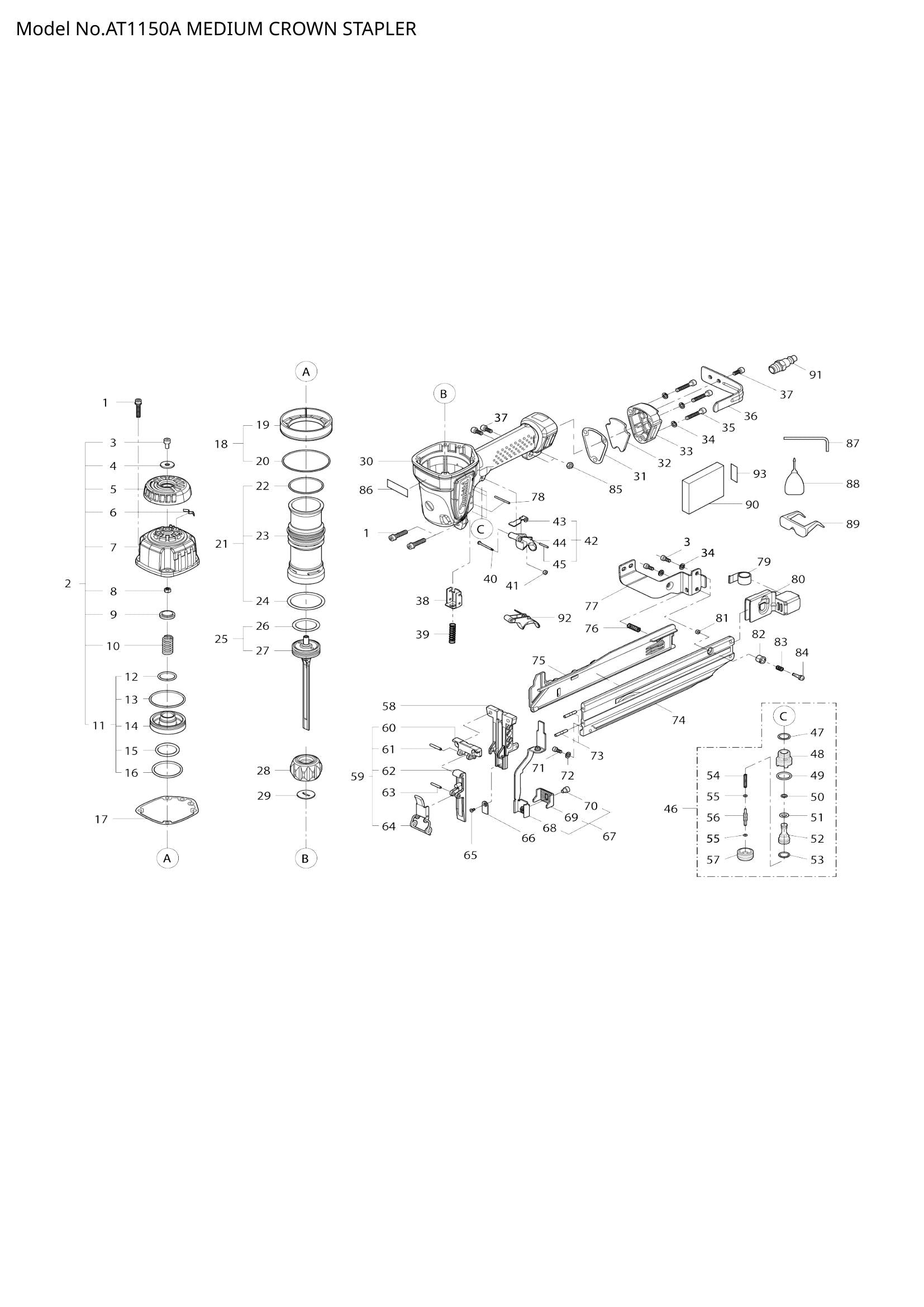 AT1150A exploded view