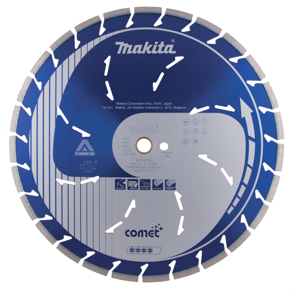 Makita B-13568 deimantinis diskas 400 mm, Comet Rapide, 3DDG, sausas ir šlapias