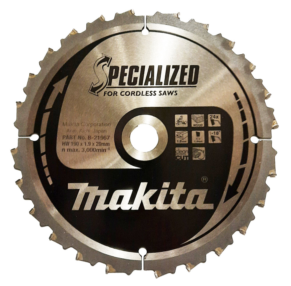 Makita B-21967 Kreissägeblatt, Specialized T.C.T, 190 x 20 mm, 24 Z