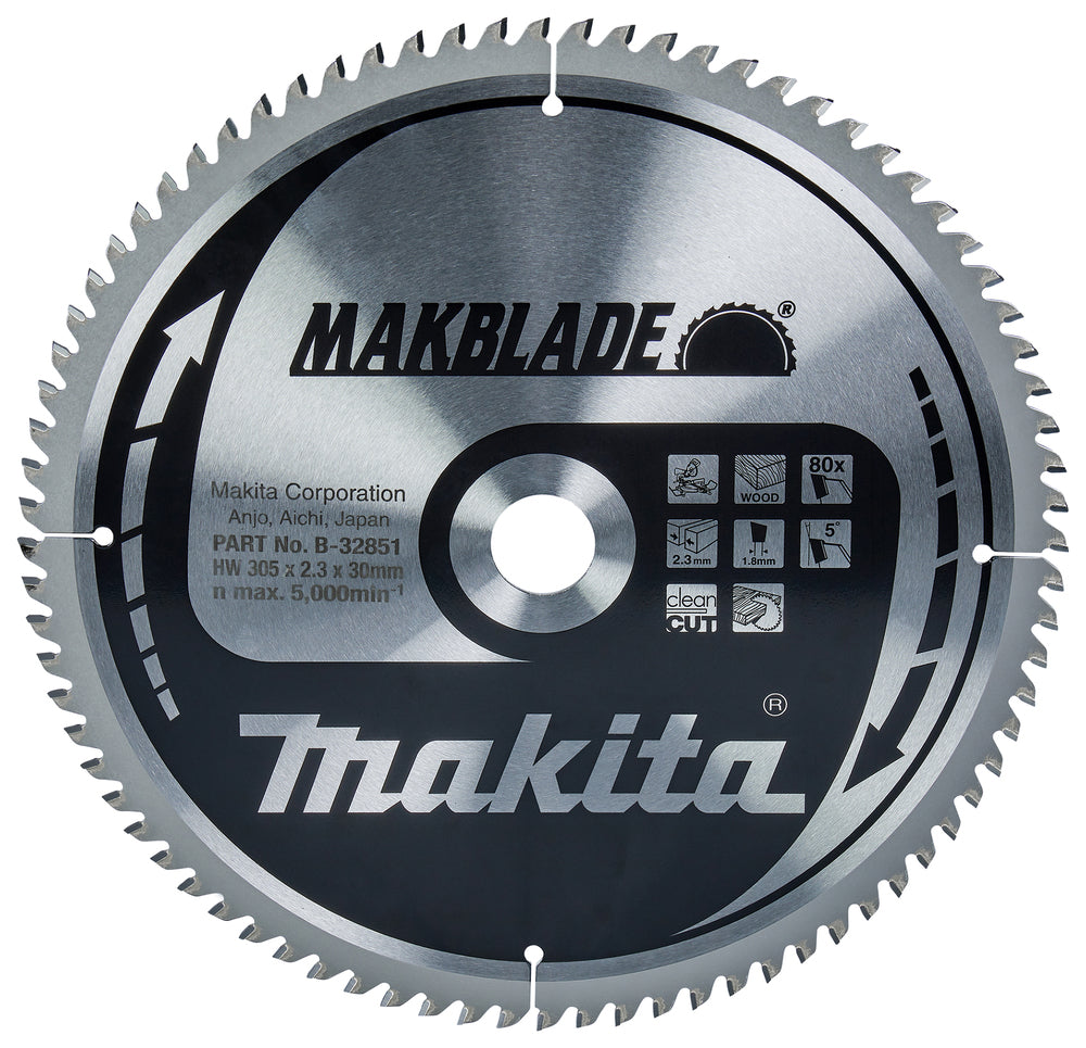 Makita B-32851 T.C.T. Sägeblatt 305x2.3x30mm 5° T80 MAKBLADE
