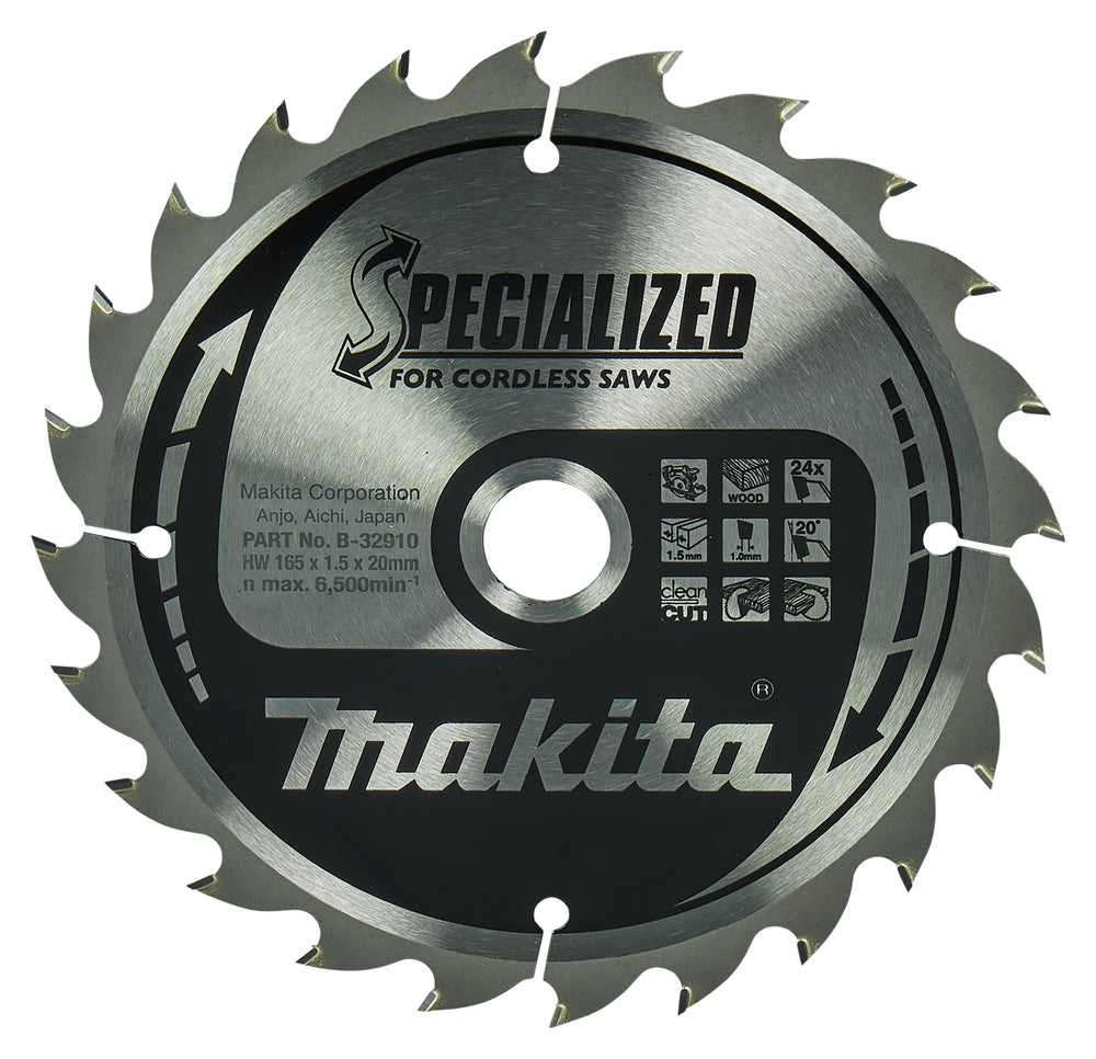 Makita B-32910 Kreissägeblatt T.C.T, 165 x 20 mm, 24 Z