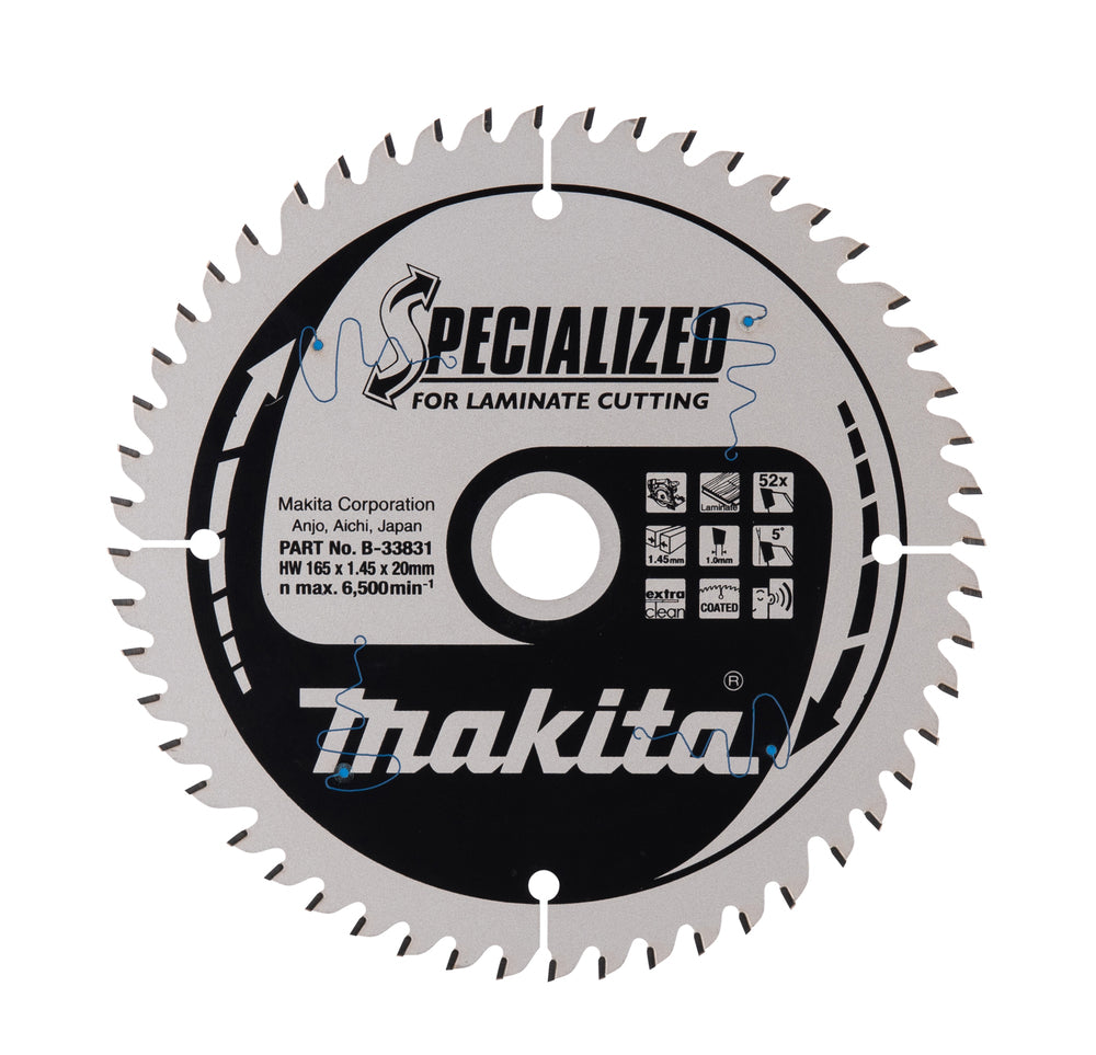 Makita B-33831 Kreissägeblatt, Specialized T.C.T, 165 x 20 mm, 52 Z