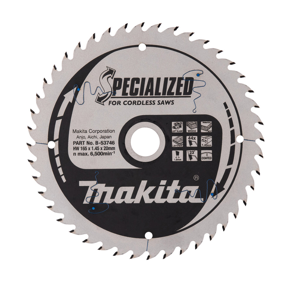 Makita B-53746 Kreissägeblatt, Spezial-Hartmetall, 165 x 20 mm, 44 Zähne