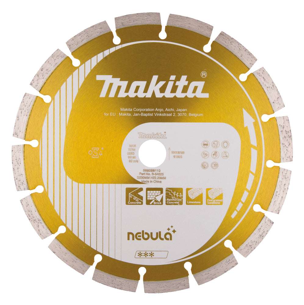 Makita B-54025 deimantinis diskas 230 mm, „Nebula“, sausam ir šlapiam pjovimui