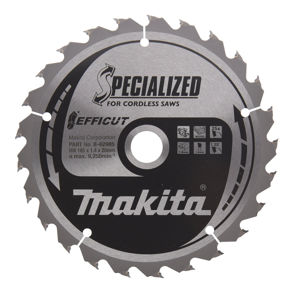 Makita B-62985 Kreissägeblatt 165x1.4x20mm 23° T25 EFFICUT