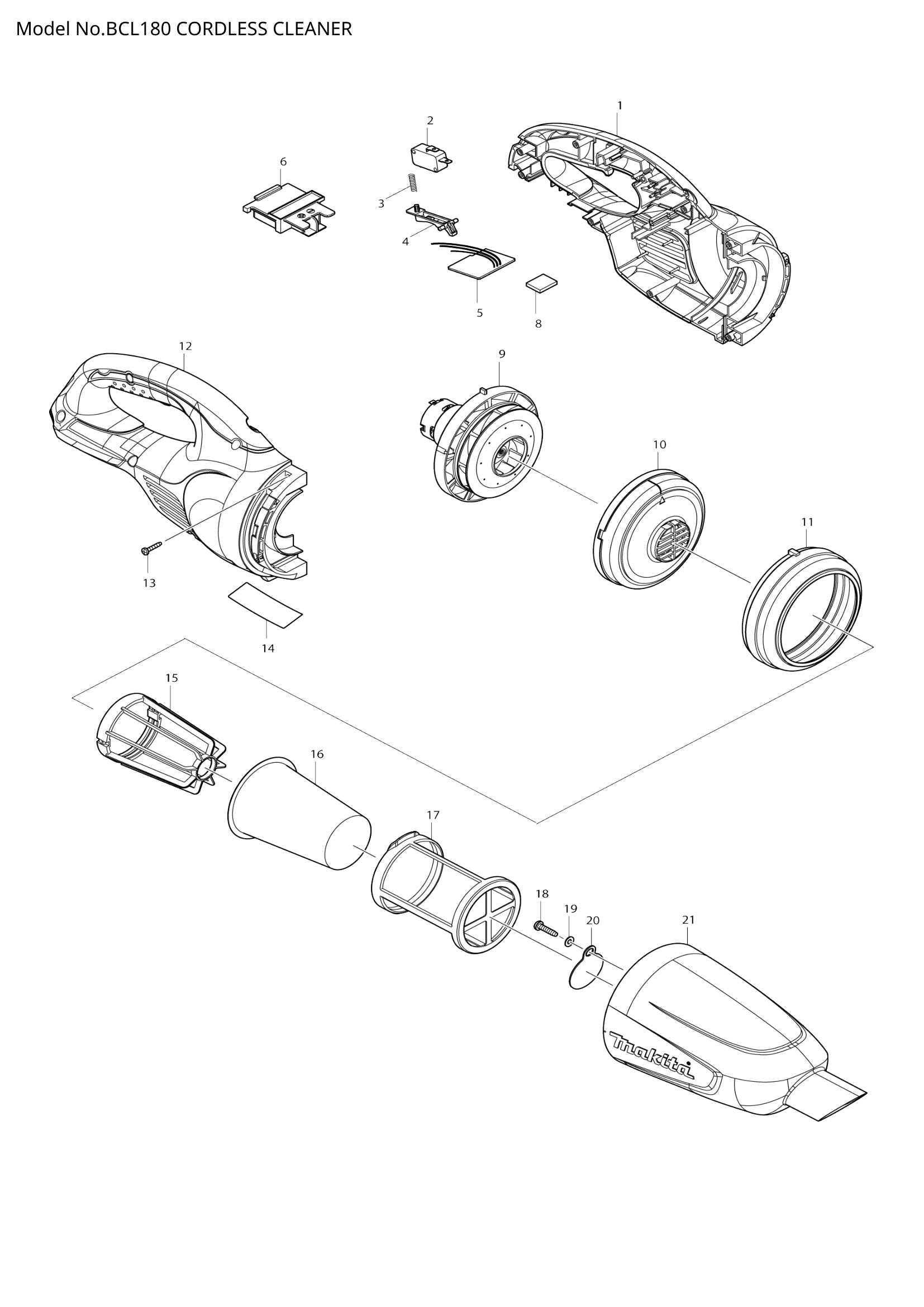 BCL180 exploded view