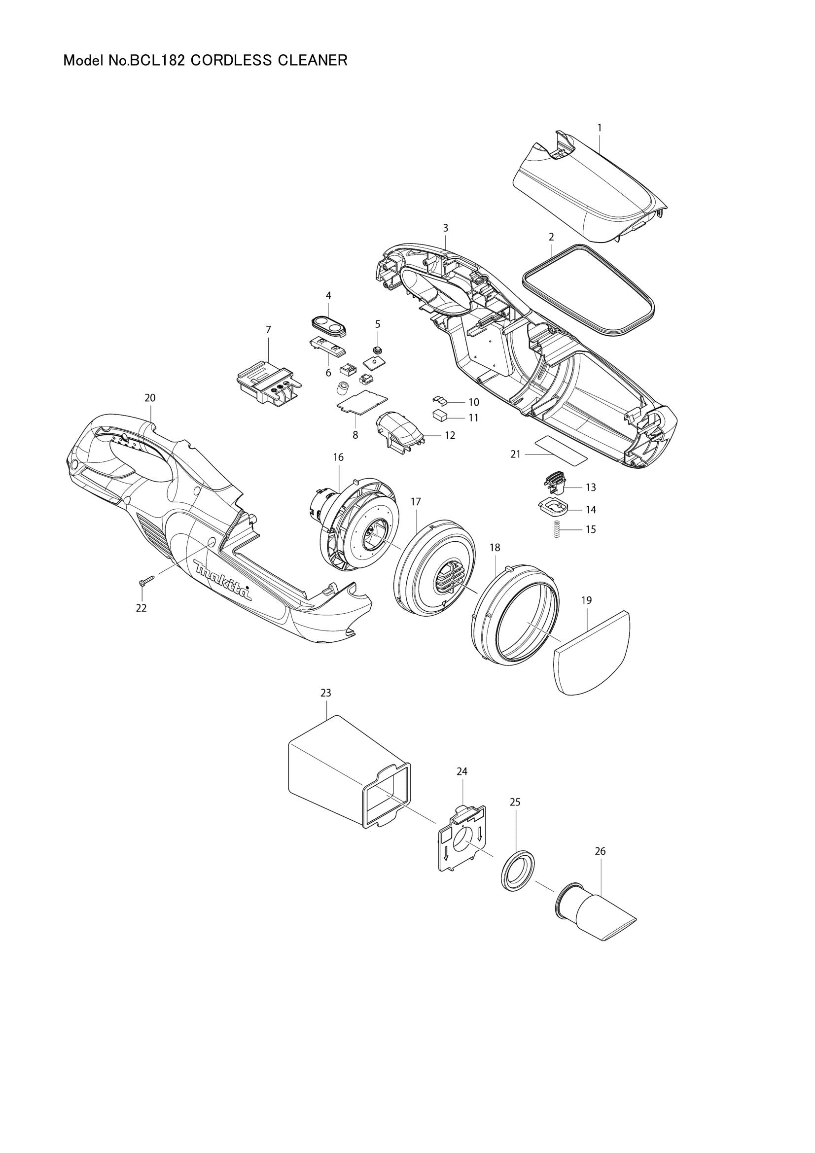 BCL182 exploded view
