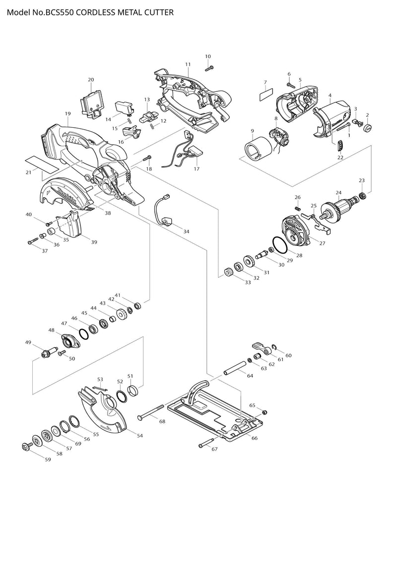 BCS550 exploded view