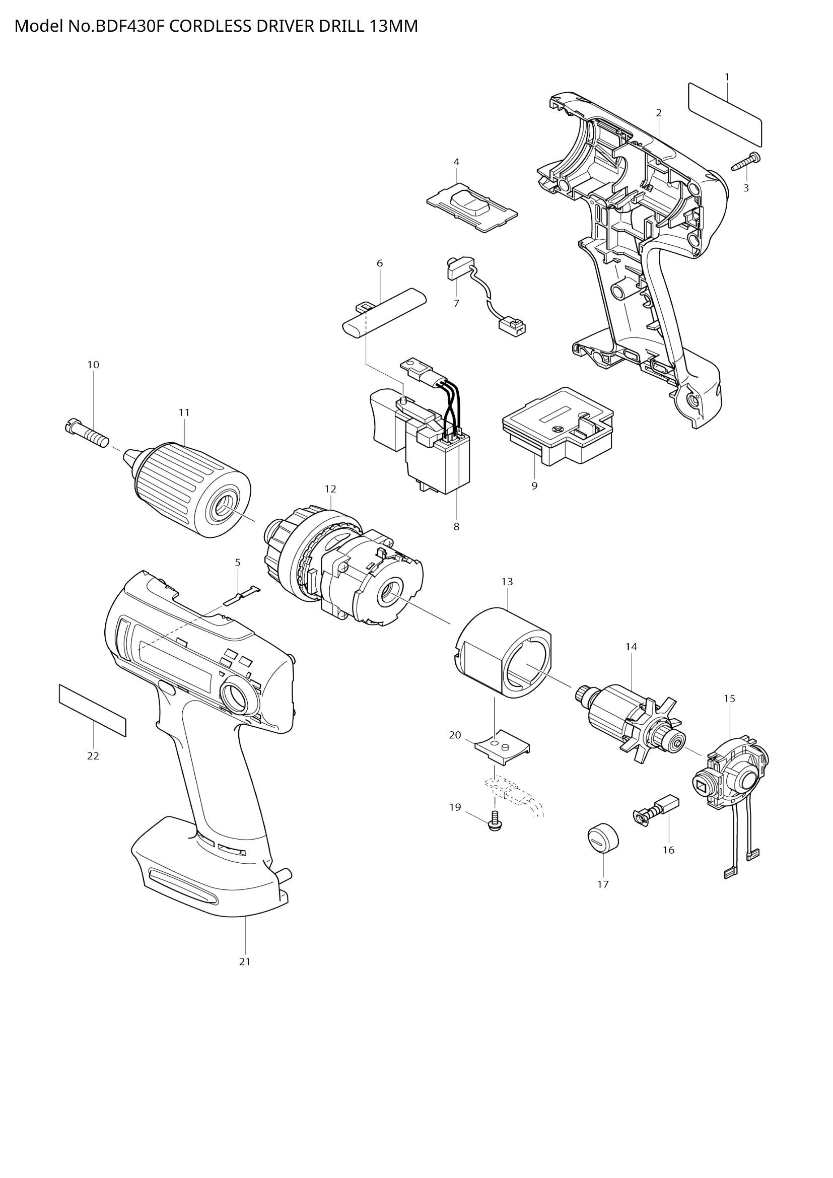 BDF430F exploded view